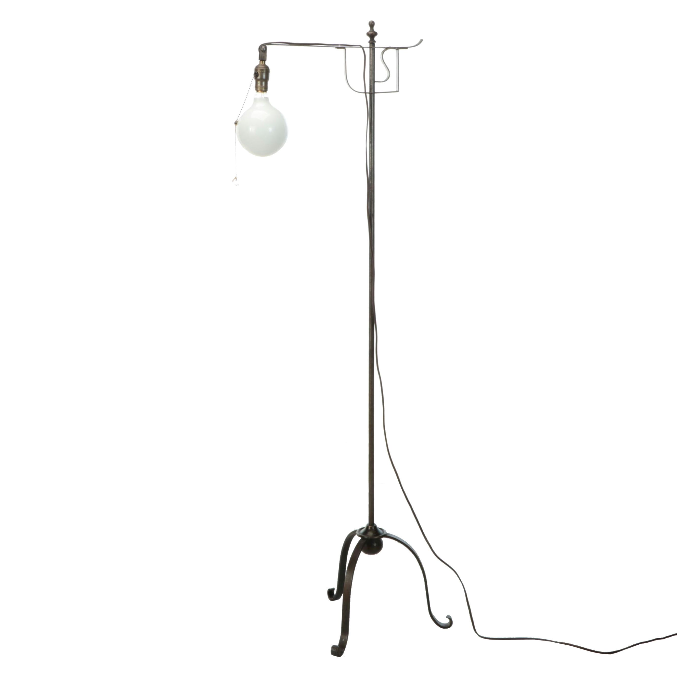 Colonial Revival Style Bronzed Metal Floor Lamp, Early to Mid-20th Century