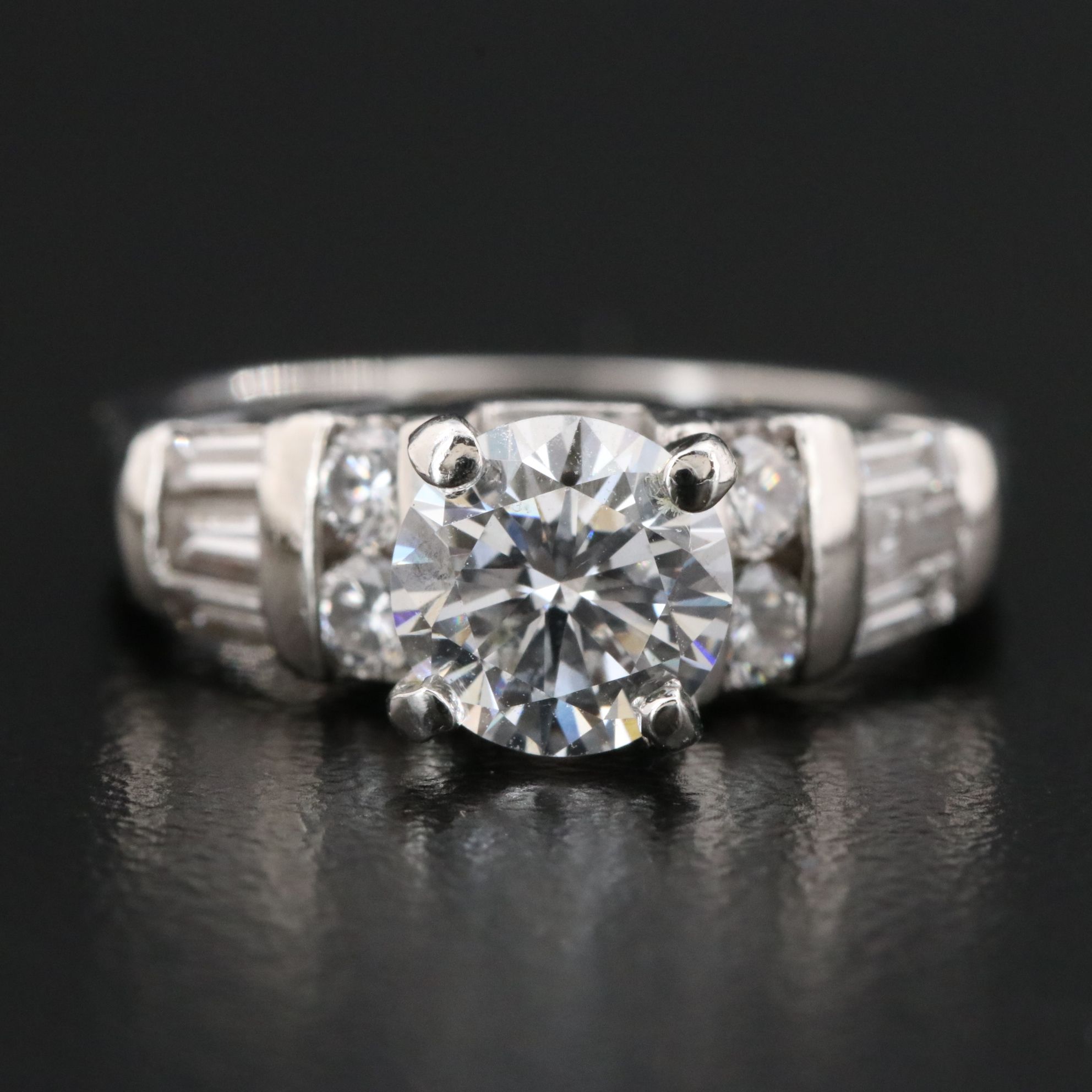 Platinum 1.77 CTW Diamond Ring with Lab Grown Diamond Center