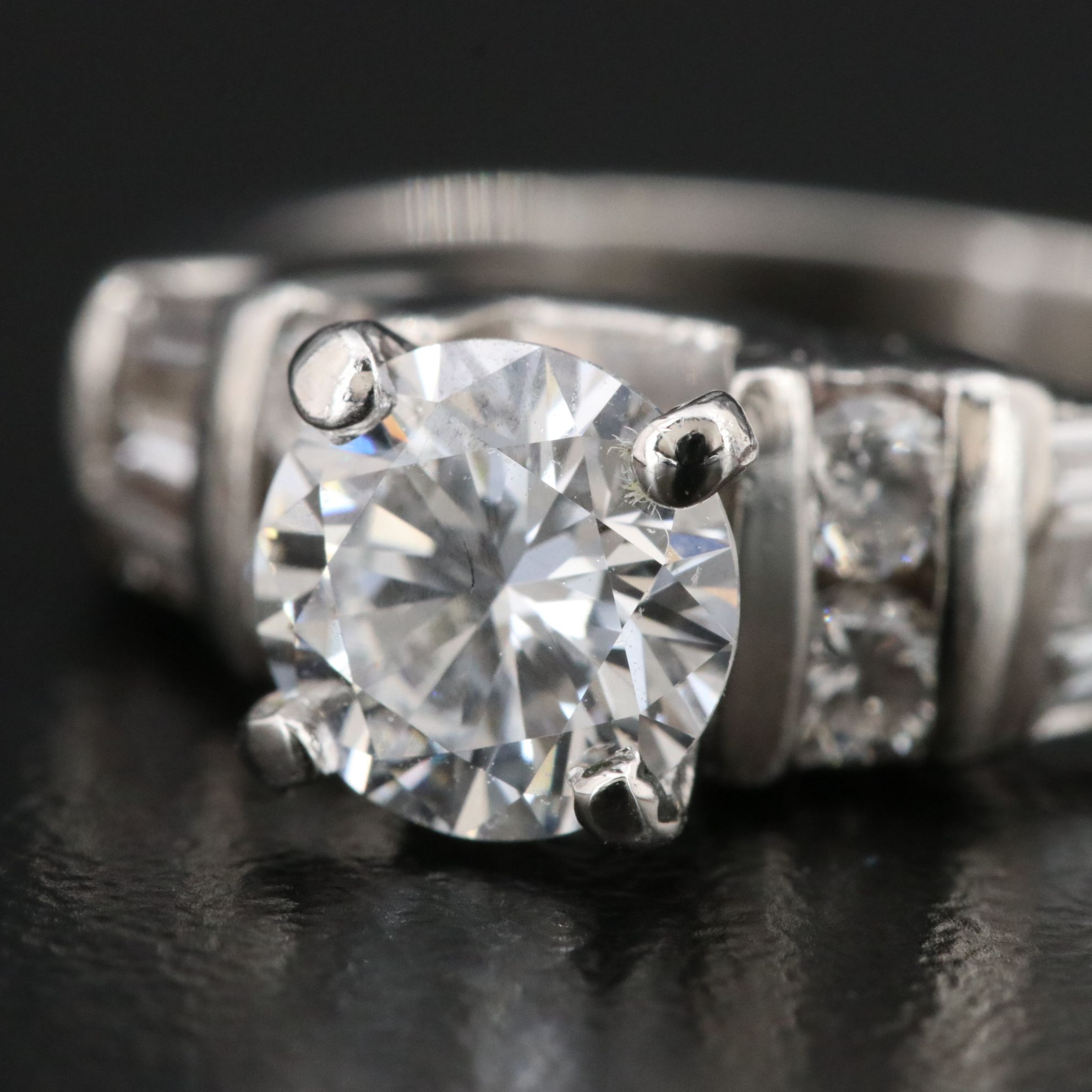 Platinum 1.77 CTW Diamond Ring with Lab Grown Diamond Center