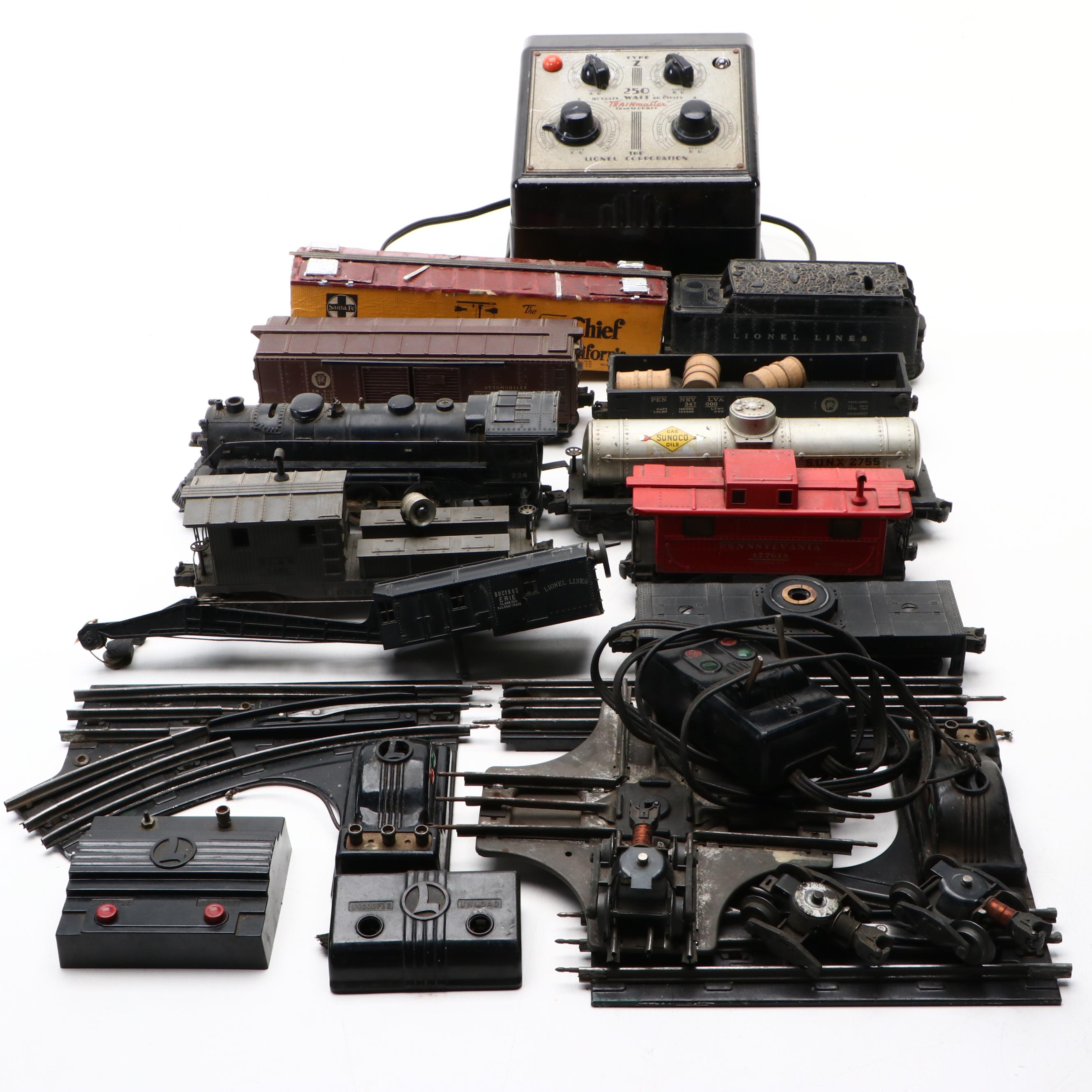 Lionel Steam Locomotive with Santa Fe Super Chief Boxcar and More Model Trains