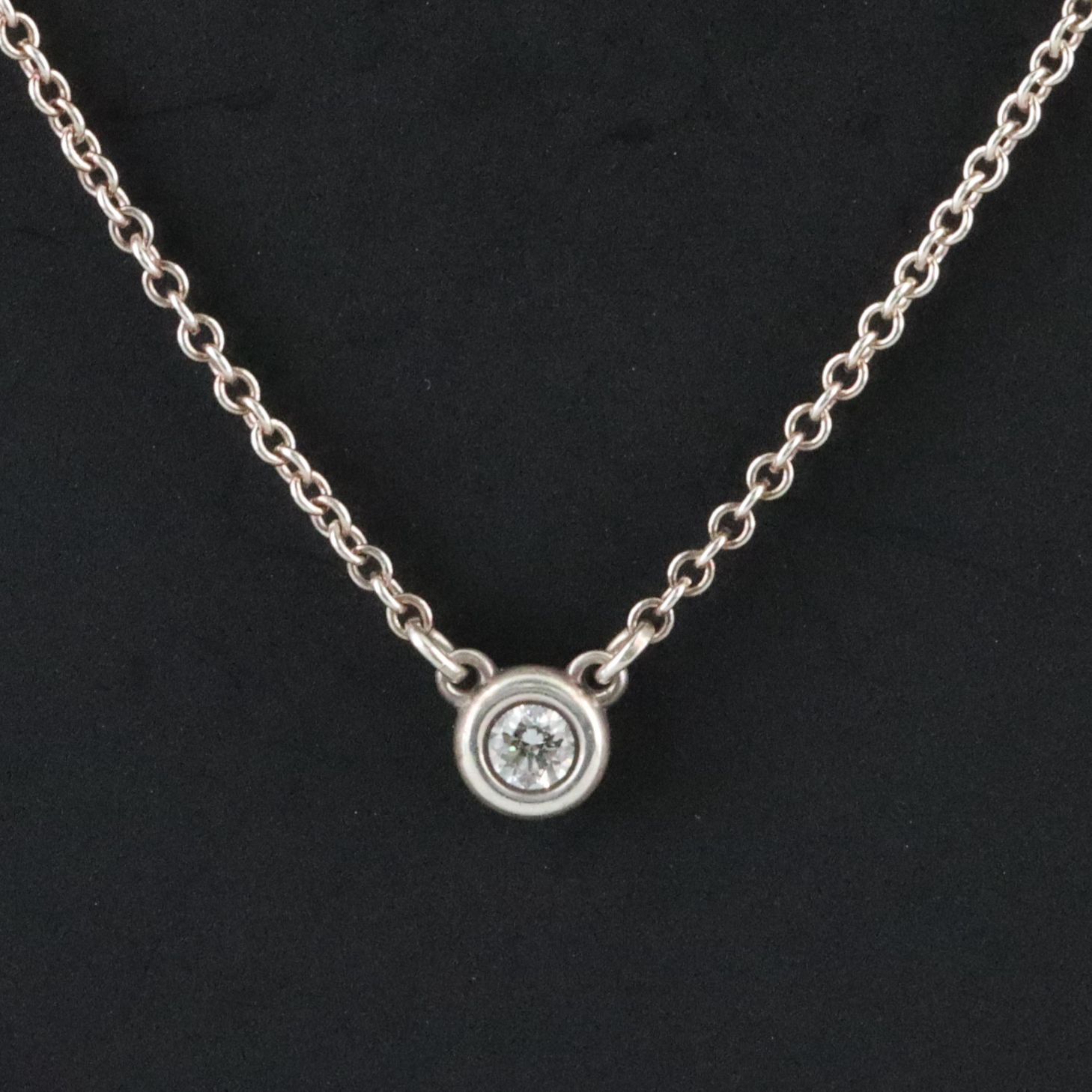 Elsa Peretti for Tiffany & Co. Sterling Diamond Solitaire Necklace