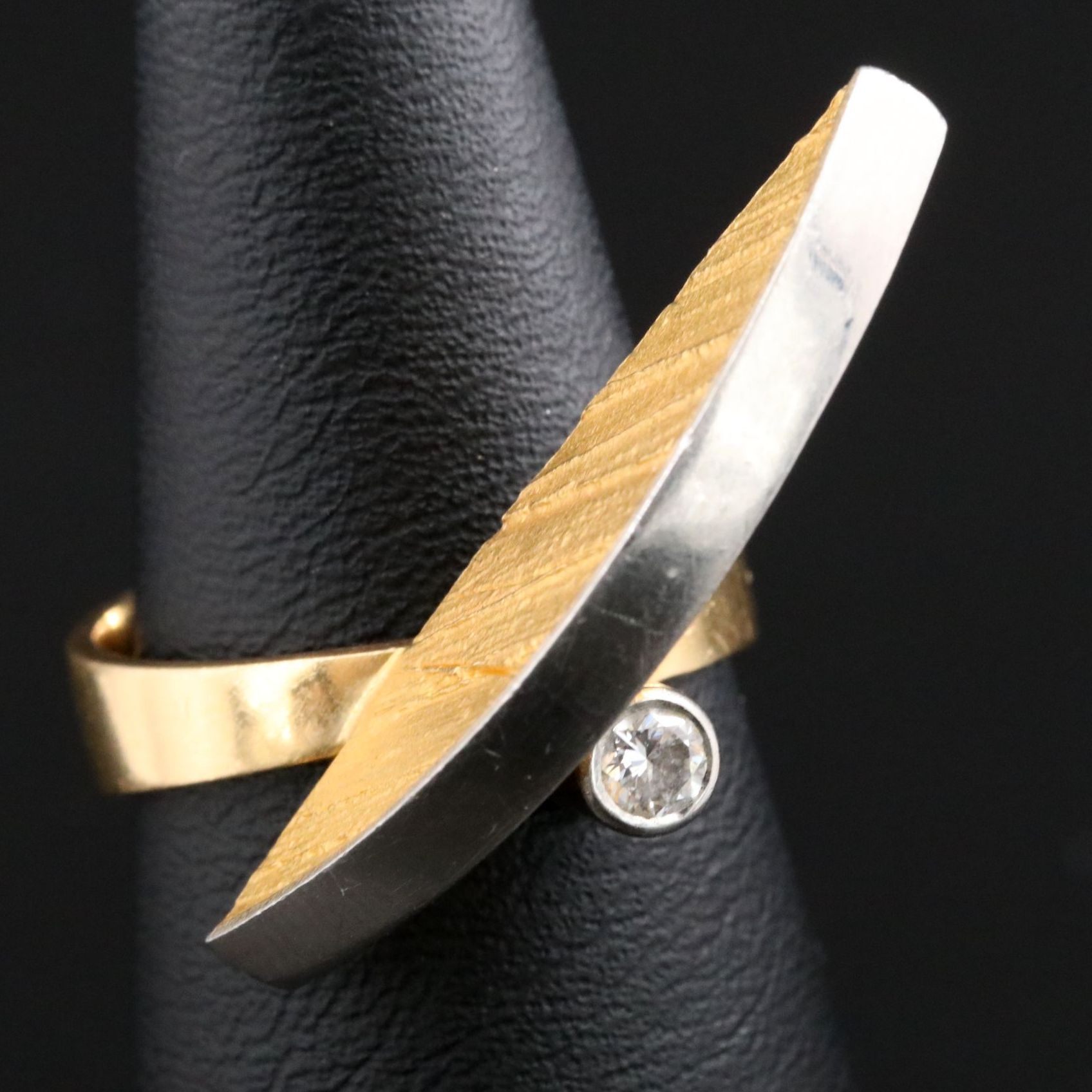 Bjorn Weckstrom for Lapponia 18K, Platinum and Diamond Arch Ring