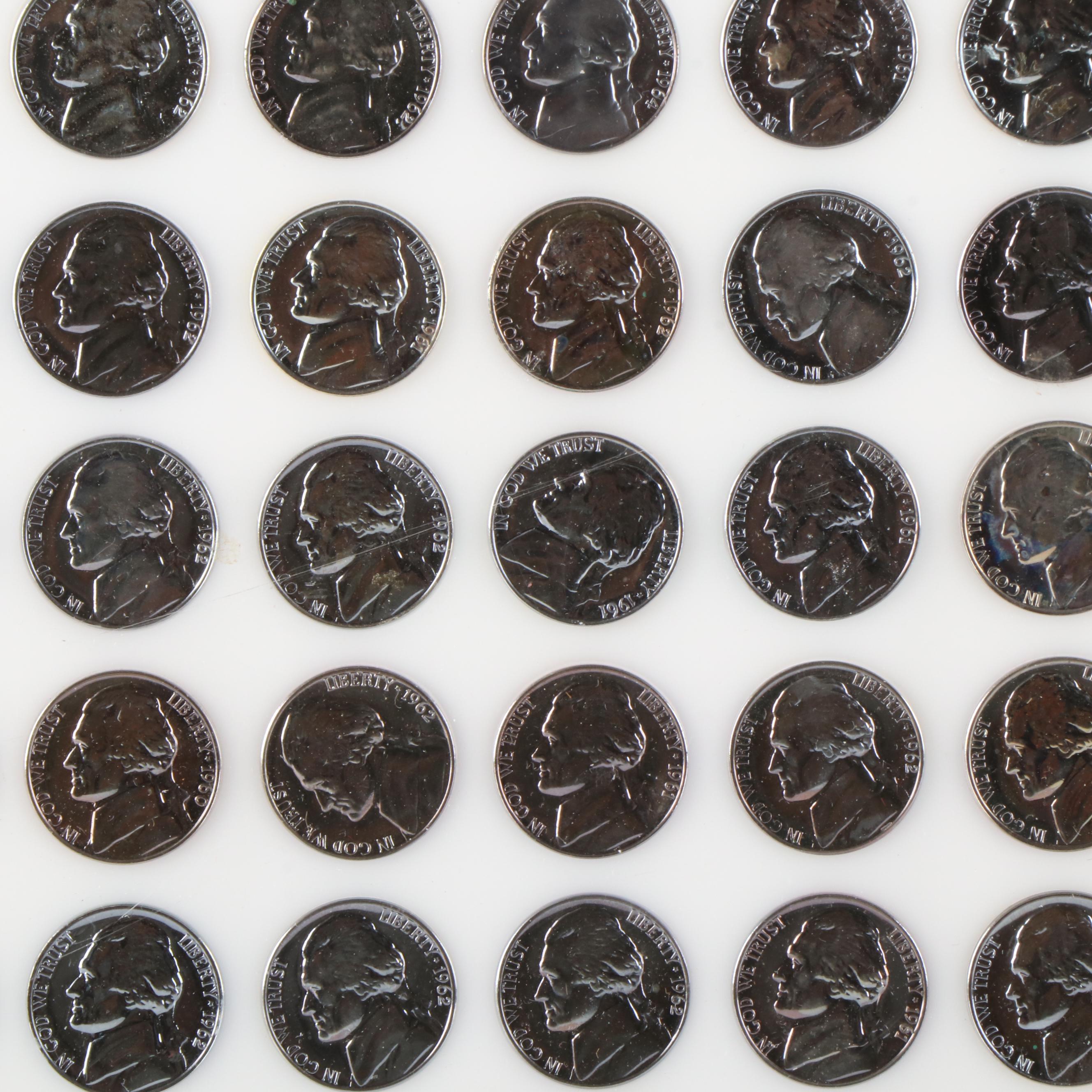 Two Coin Sets with Proof Jefferson Nickels and Roosevelt Dimes