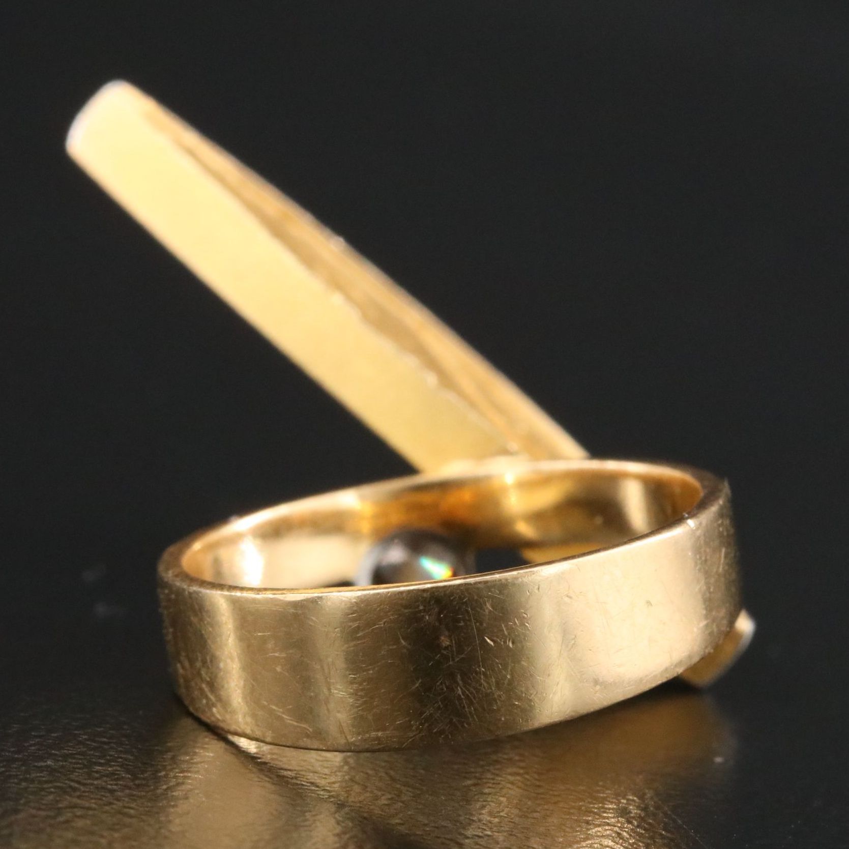 Bjorn Weckstrom for Lapponia 18K, Platinum and Diamond Arch Ring