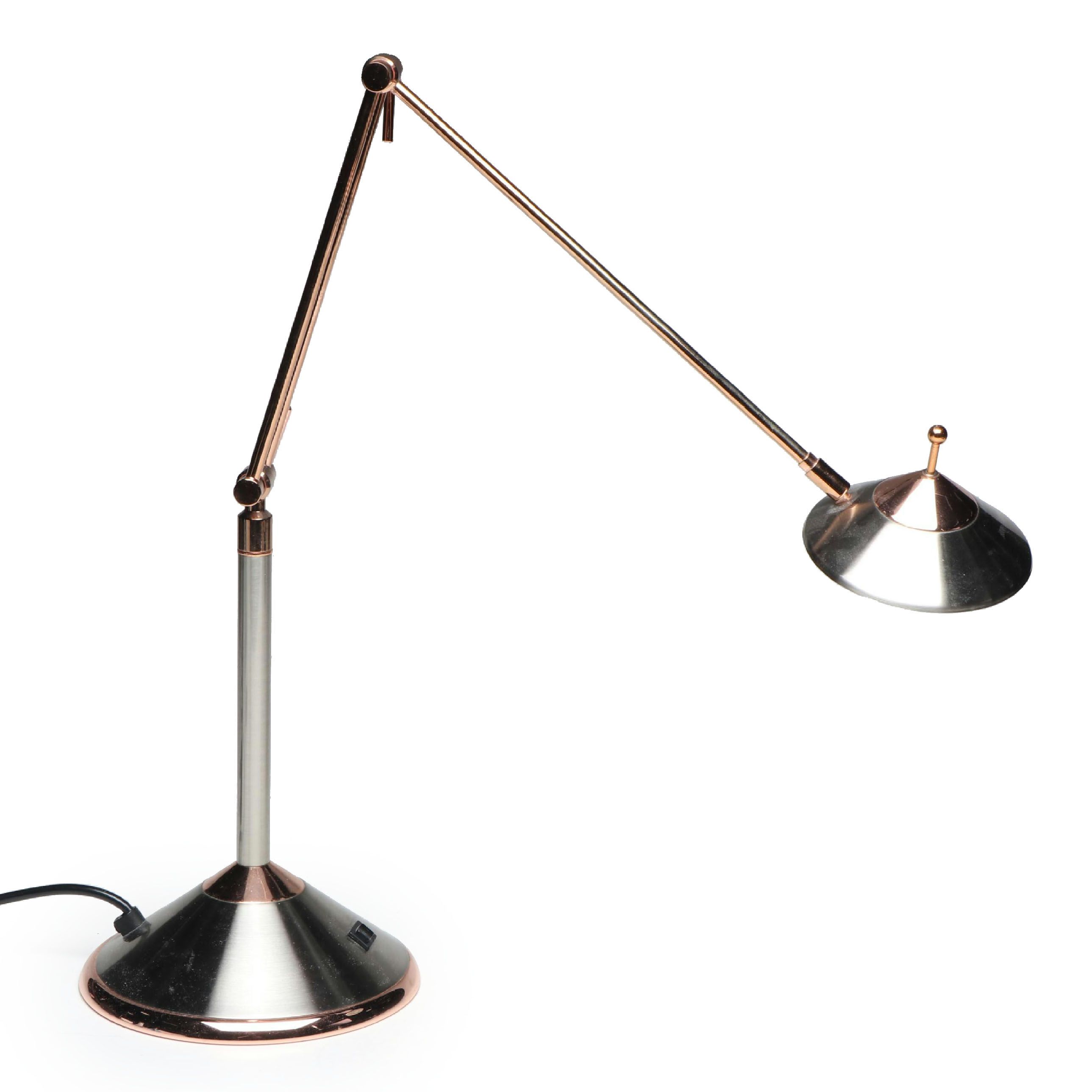 Lite Source Postmodern Chrome and Rose Gold Finish Cantilever Desk Lamp