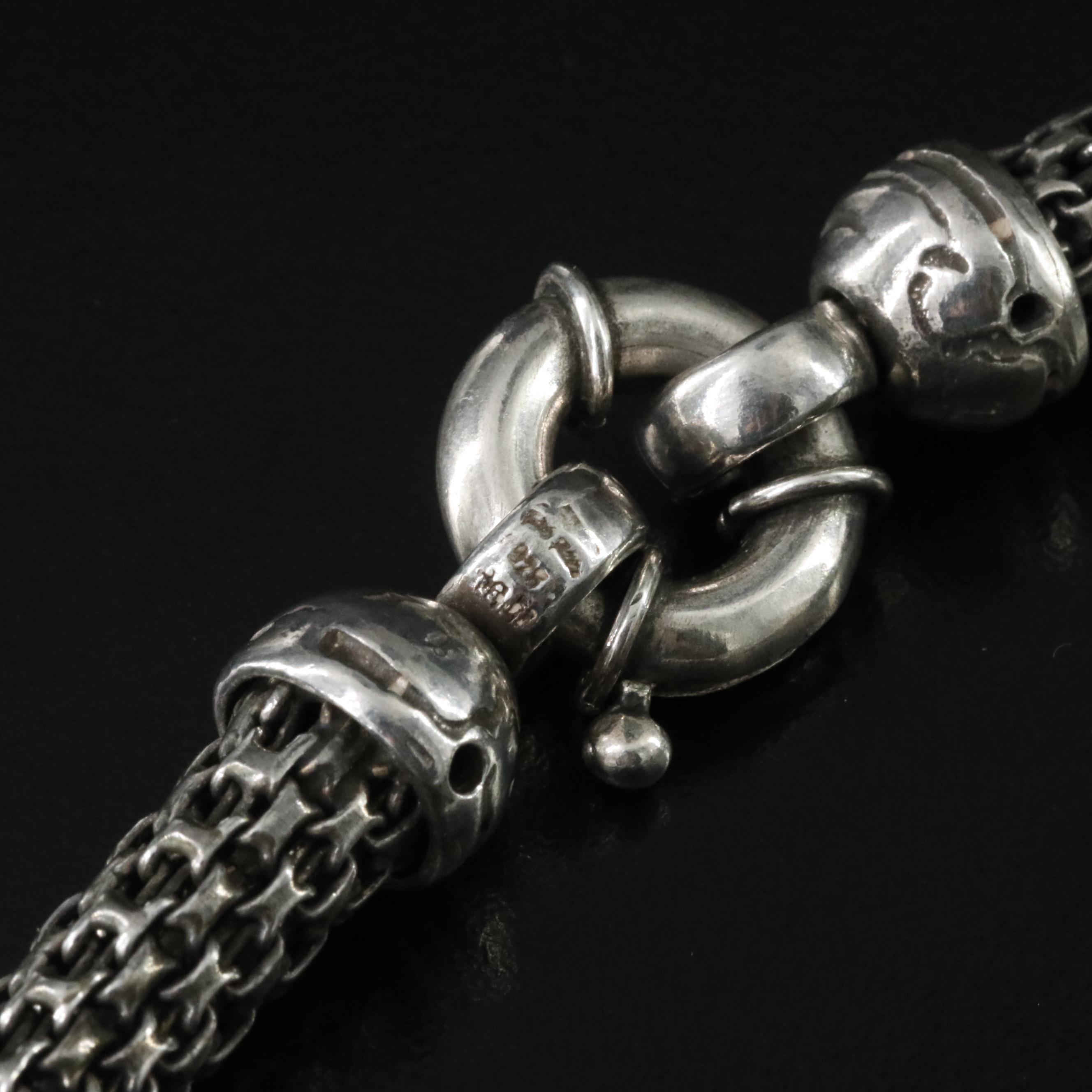 Folli Follie Sterling Necklace and Earrings Featuring Bone