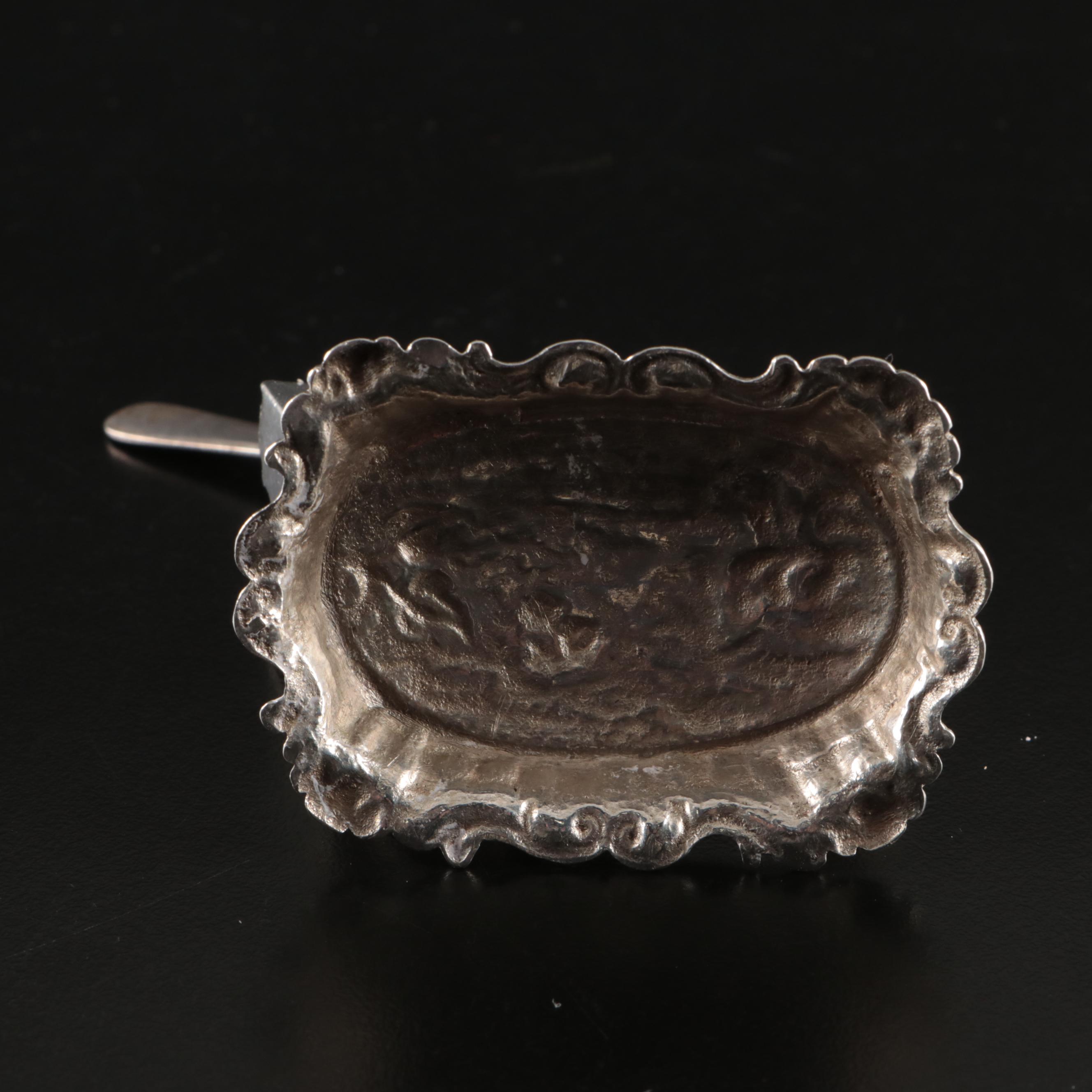 German Hanau Silver Salt Cellars with Sterling Spoons, Late 19th/ Early 20th Ce.
