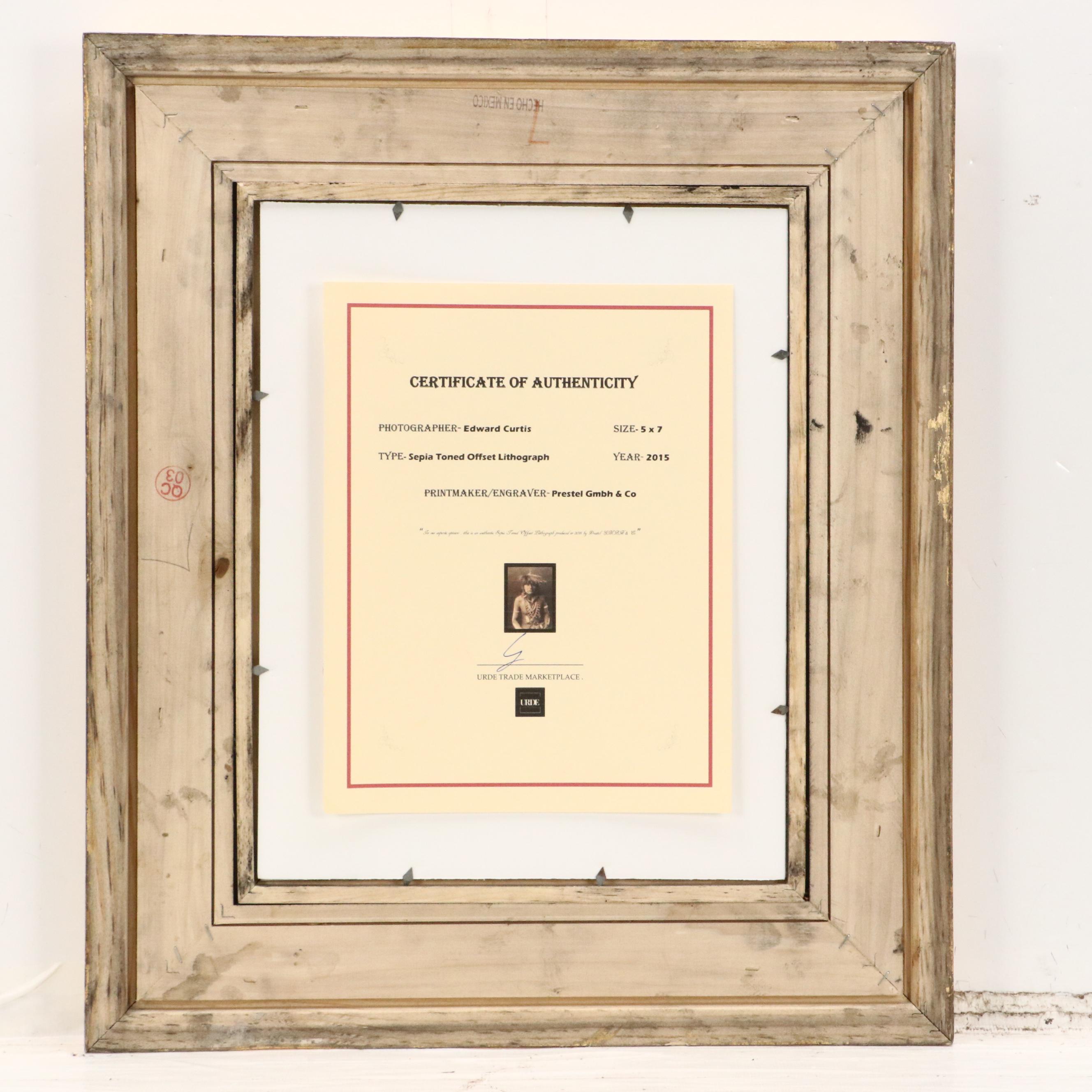 Offset Lithograph After Edward Curtis Portrait of Native American, 2015