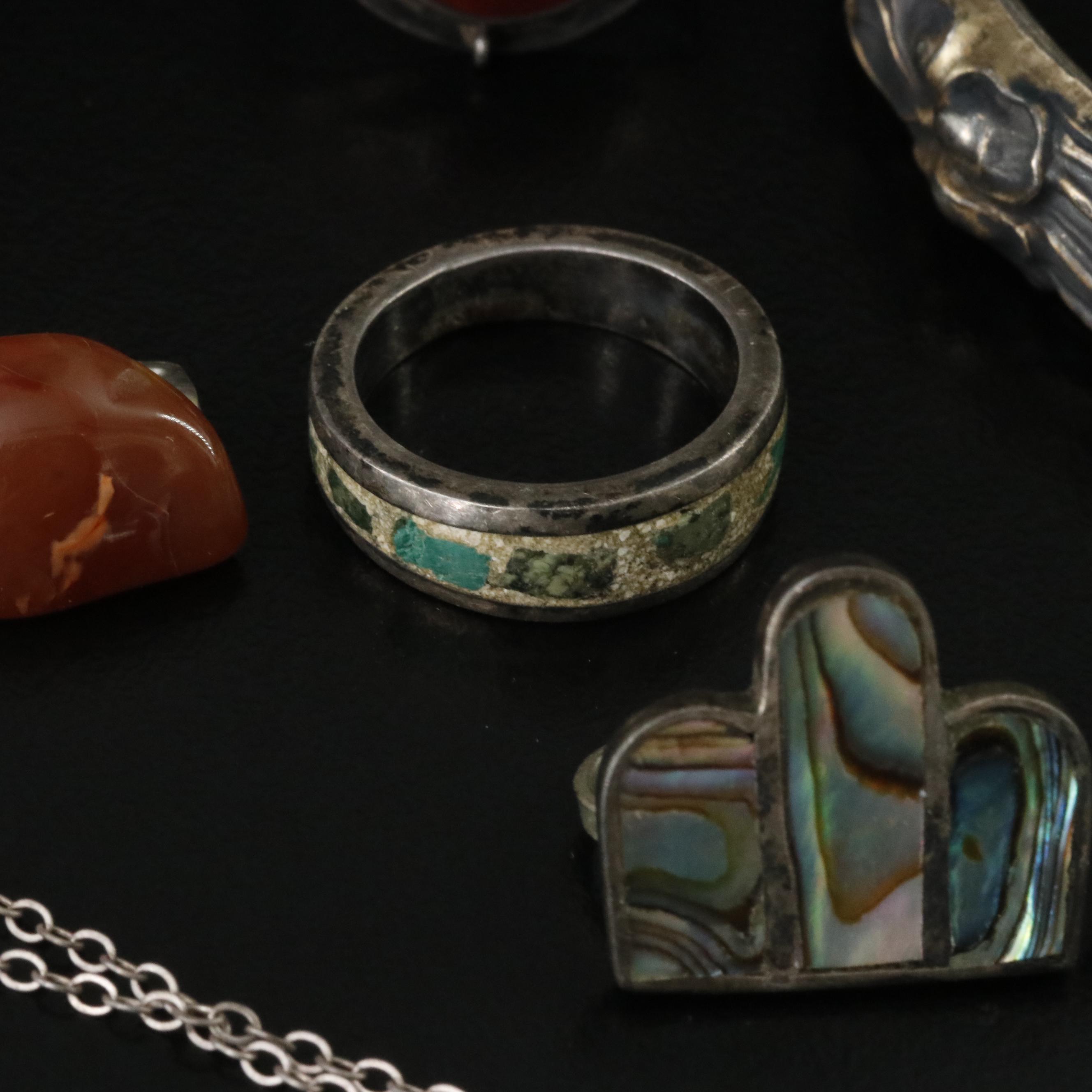 Sterling, Abalone, Carnelian and Amber Featured in Jewelry Collection