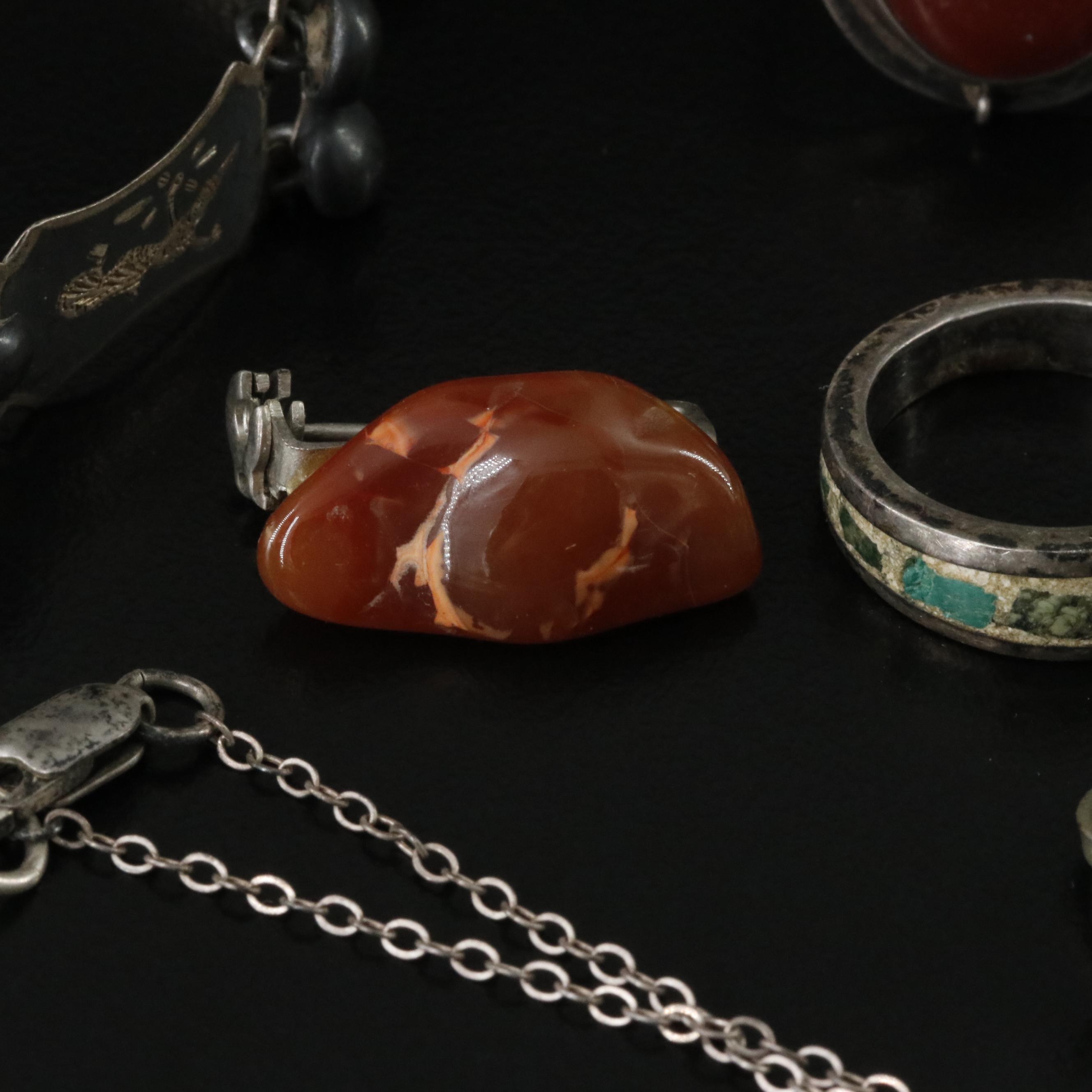 Sterling, Abalone, Carnelian and Amber Featured in Jewelry Collection