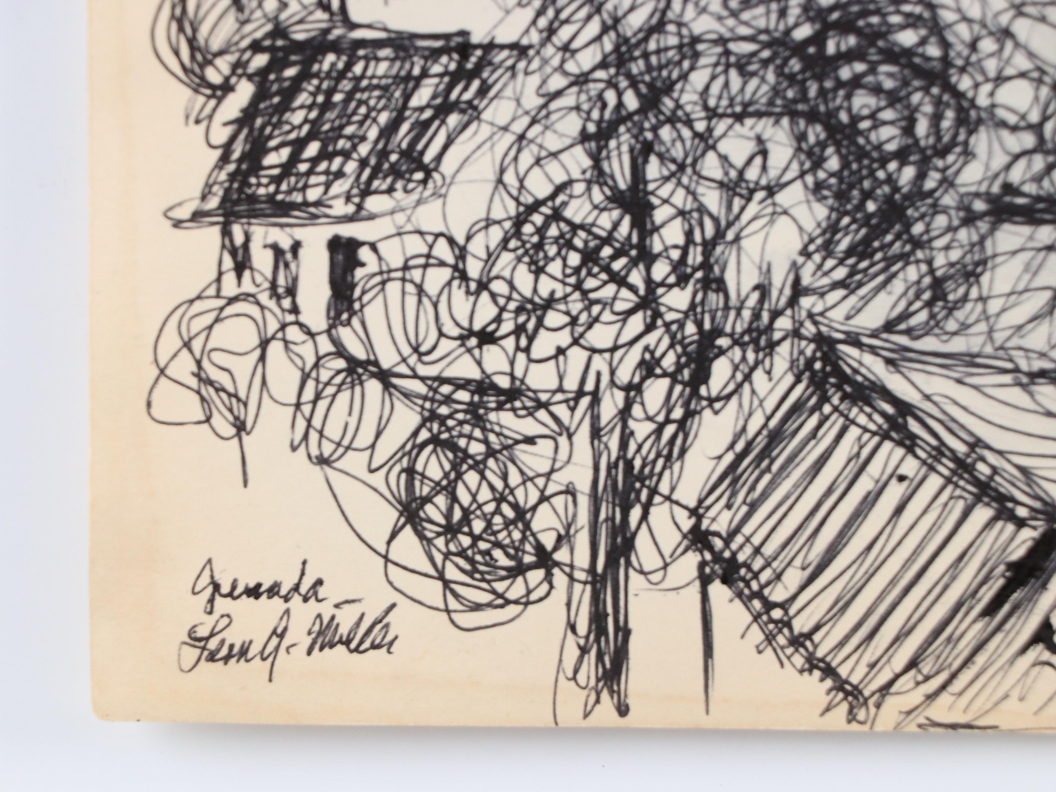 Leon G. Miller "Tuscany, Italy" and More En Plein Air Ink Sketches, 20th Century