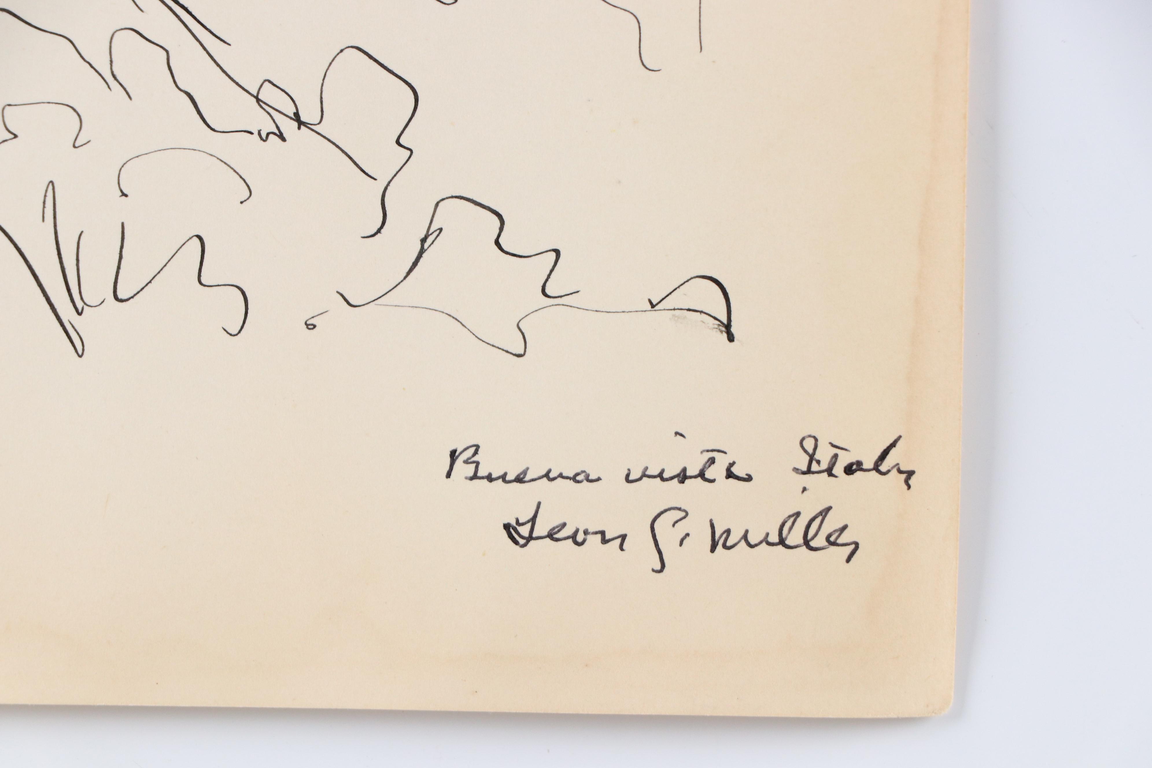 Leon G. Miller "Tuscany, Italy" and More En Plein Air Ink Sketches, 20th Century