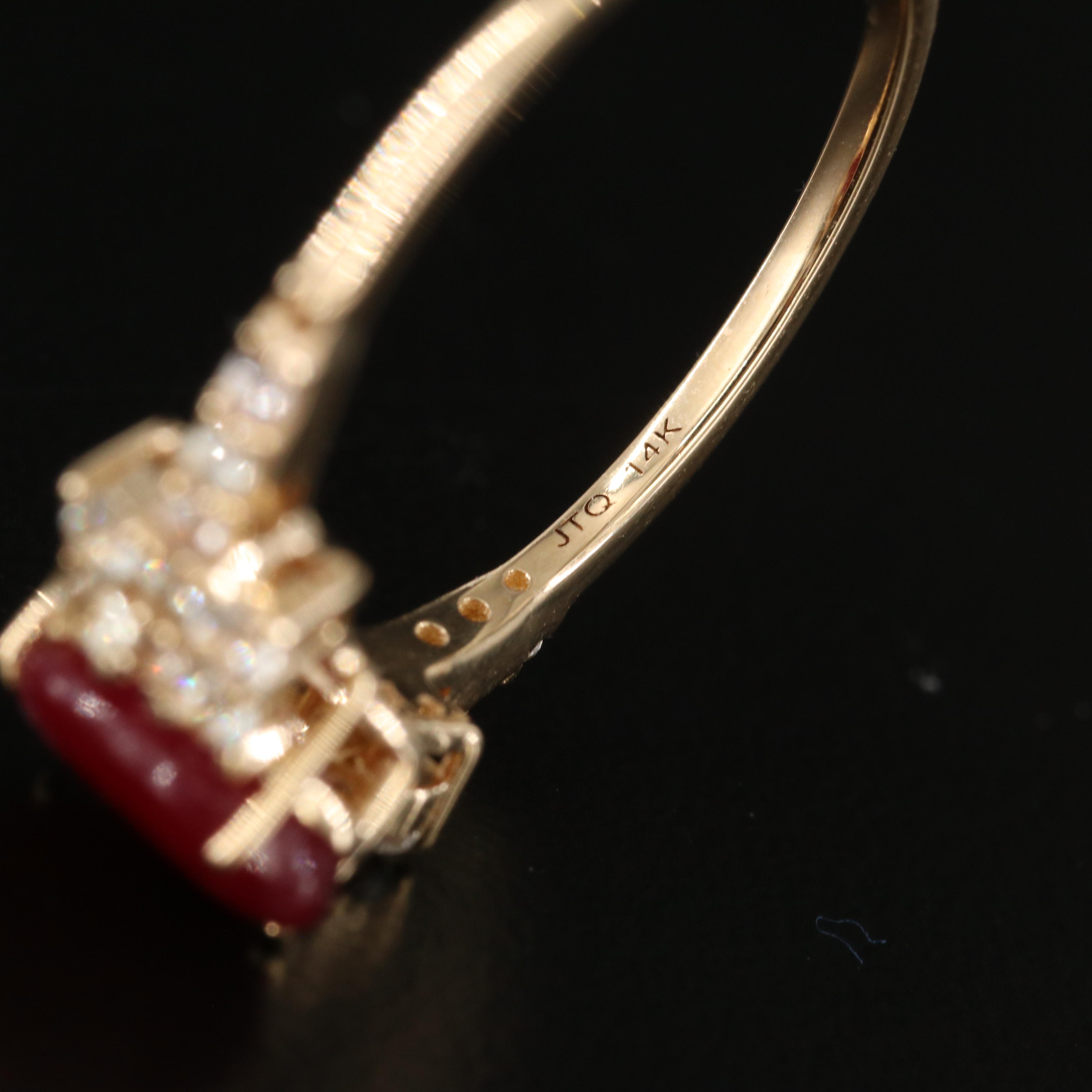 14K 1.69 CT Ruby and White Sapphire Ring