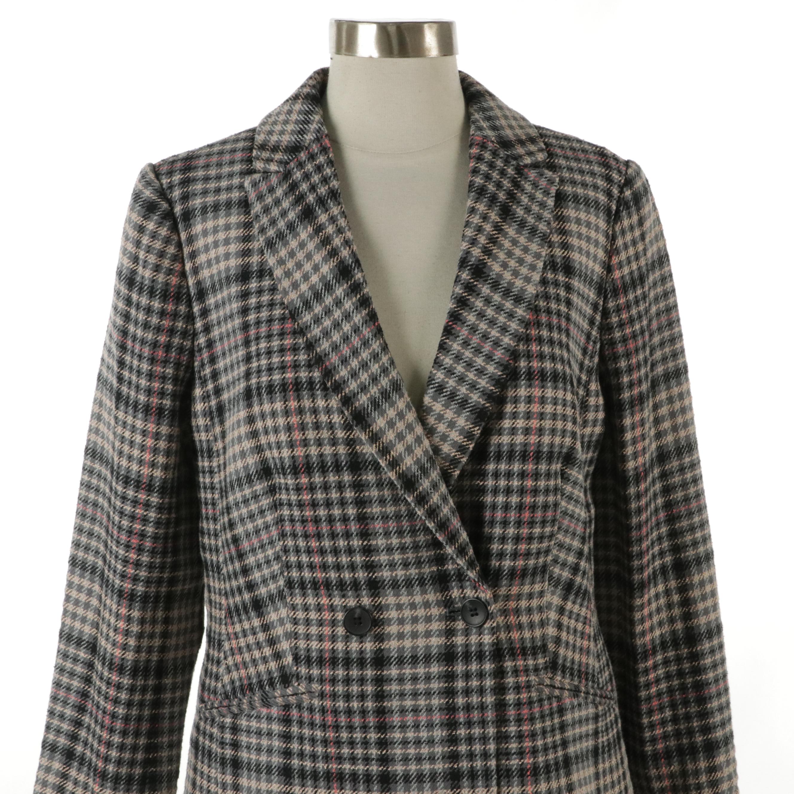 Talbots Dress Pants, Plaid Cotton Blend Blazer, Metallic Tweed Jacket, With Tags