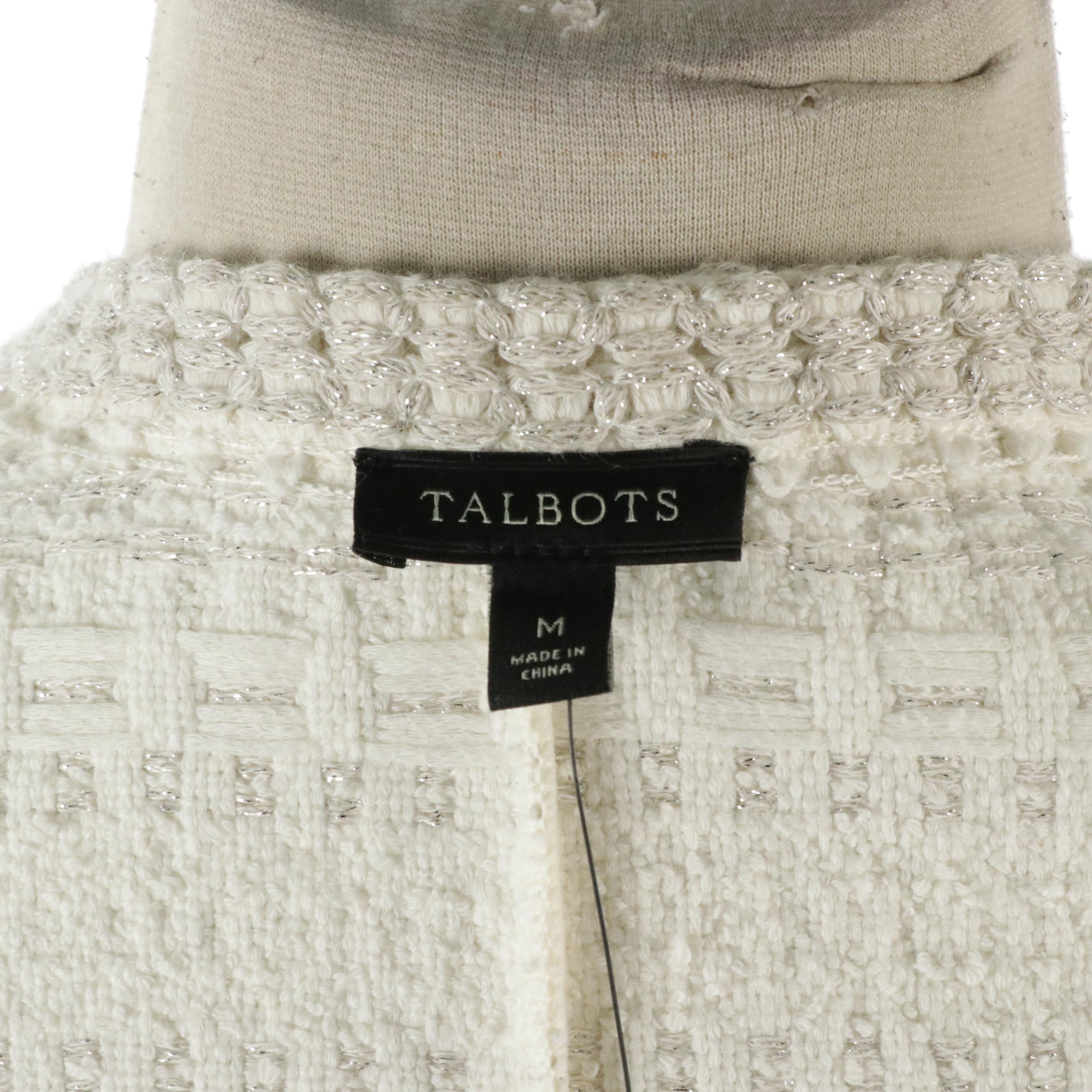 Talbots Dress Pants, Plaid Cotton Blend Blazer, Metallic Tweed Jacket, With Tags