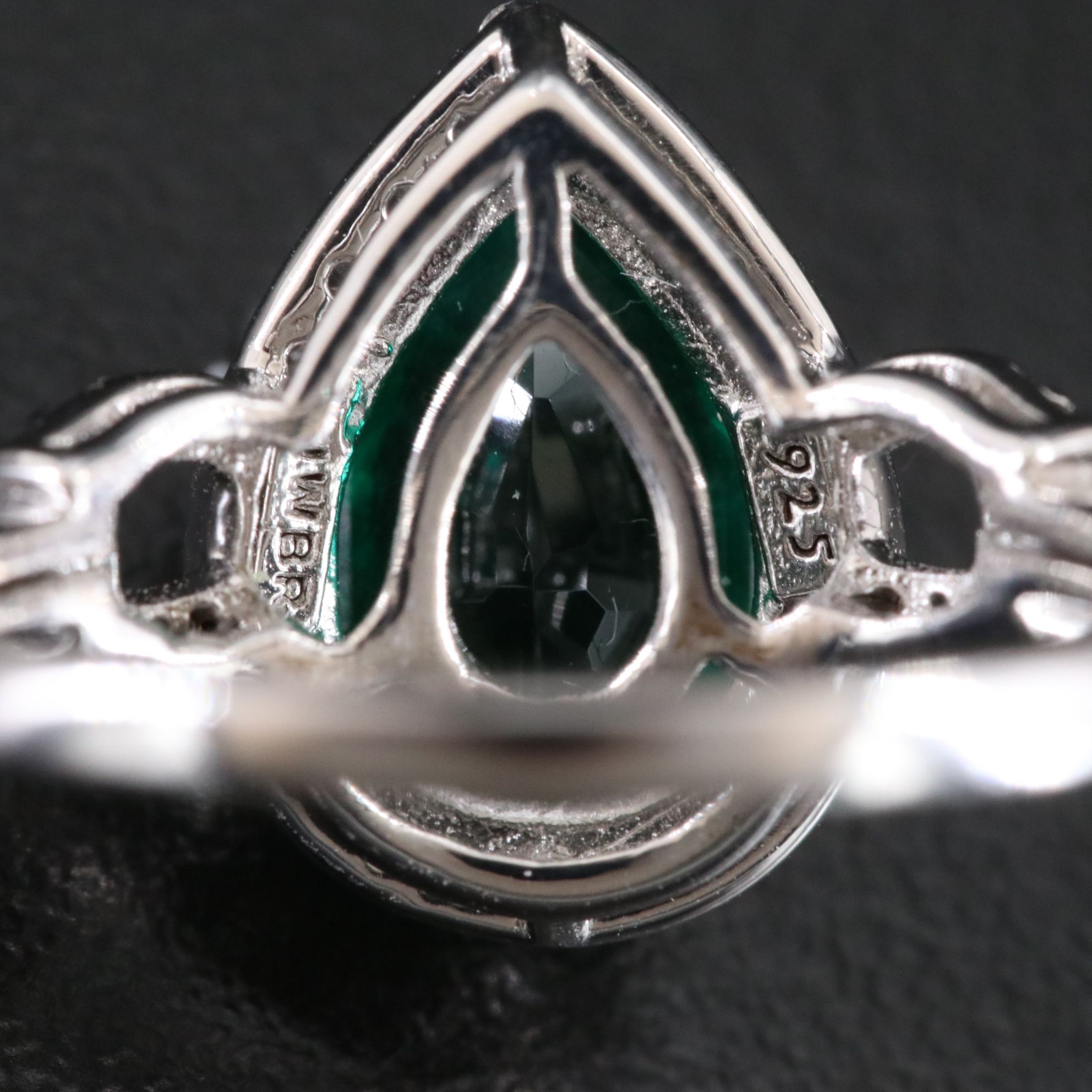 Sterling Emerald and White Sapphire Ring