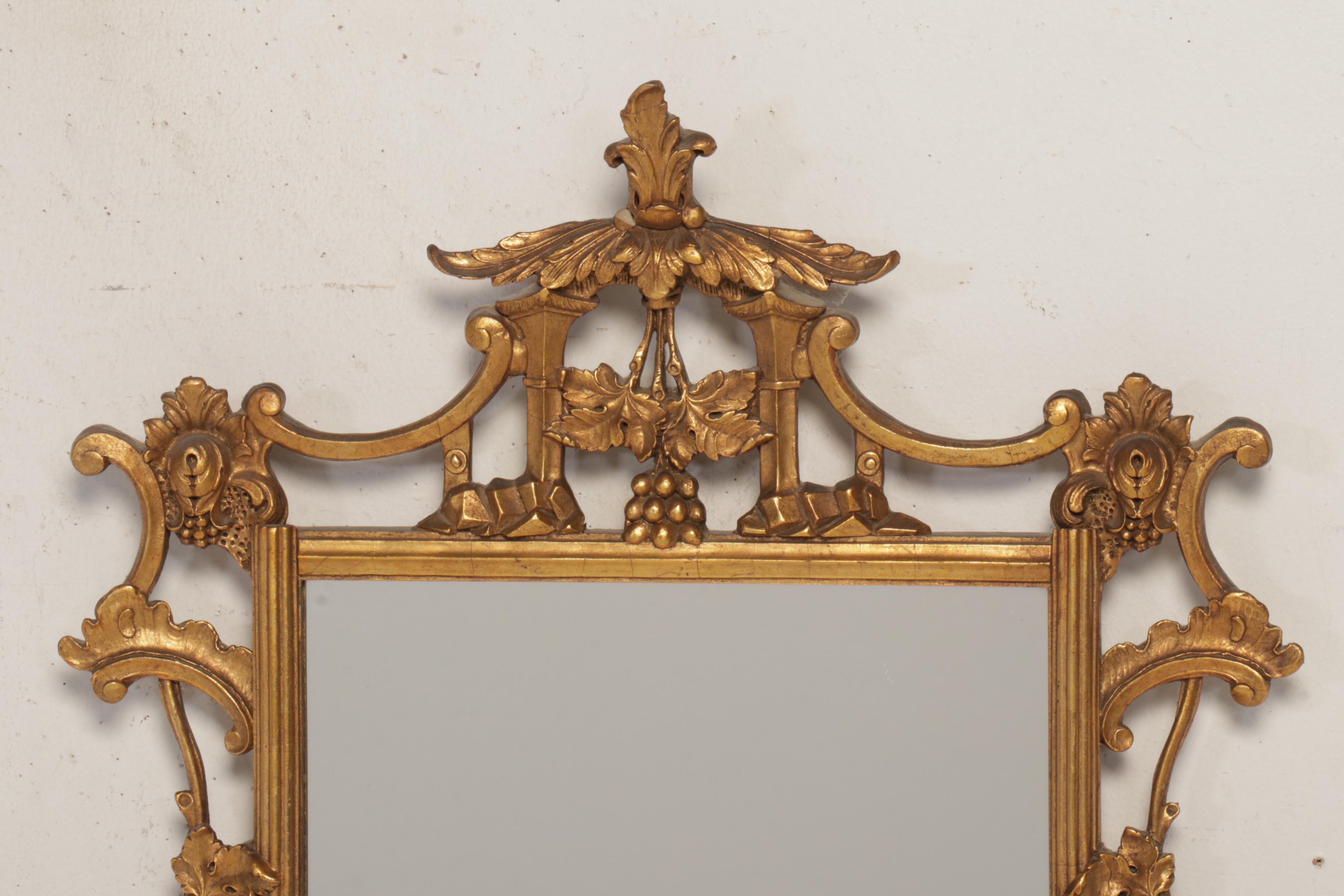 George III Style Gilt Finished Wooden Wall Mirror