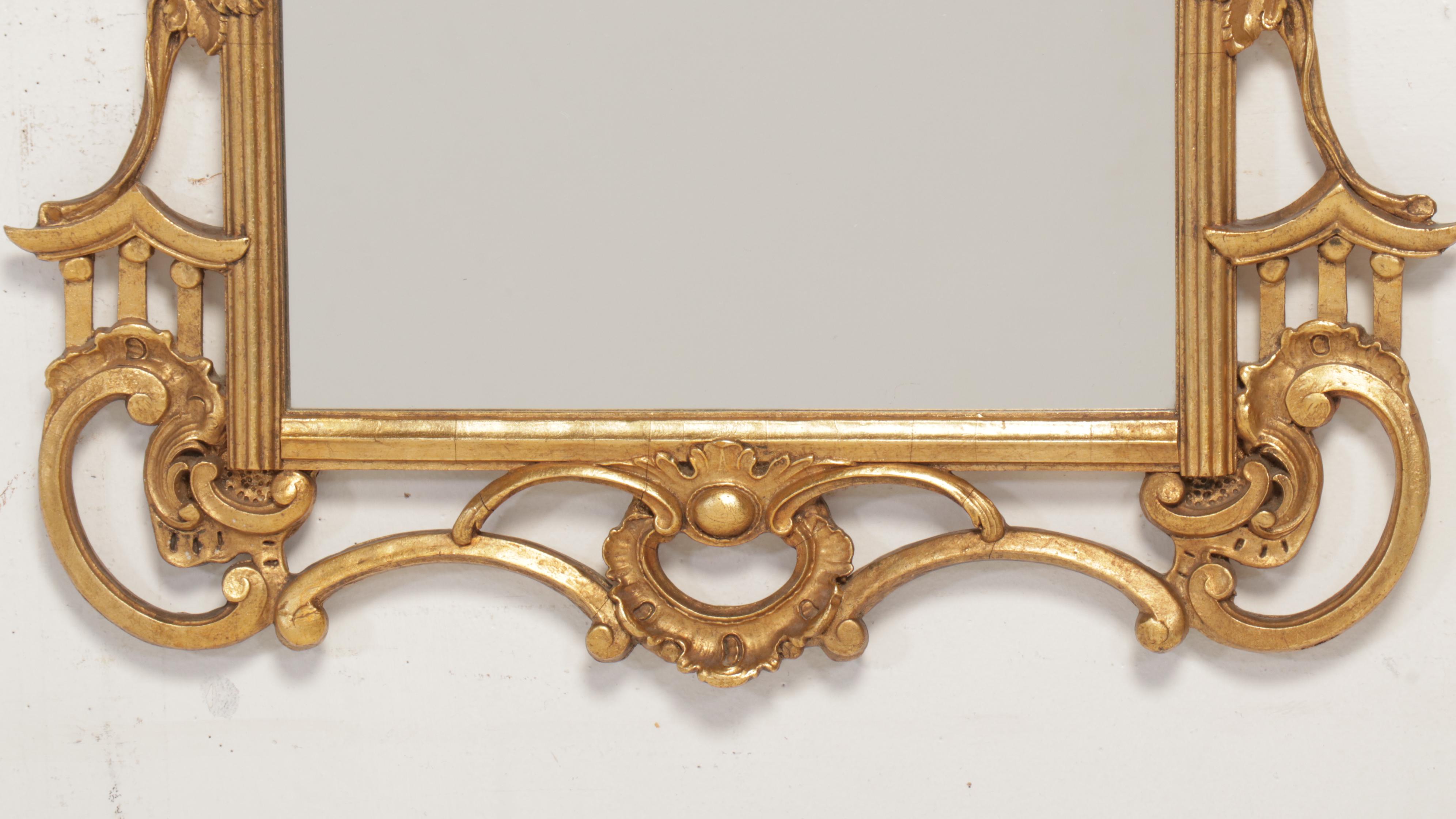 George III Style Gilt Finished Wooden Wall Mirror
