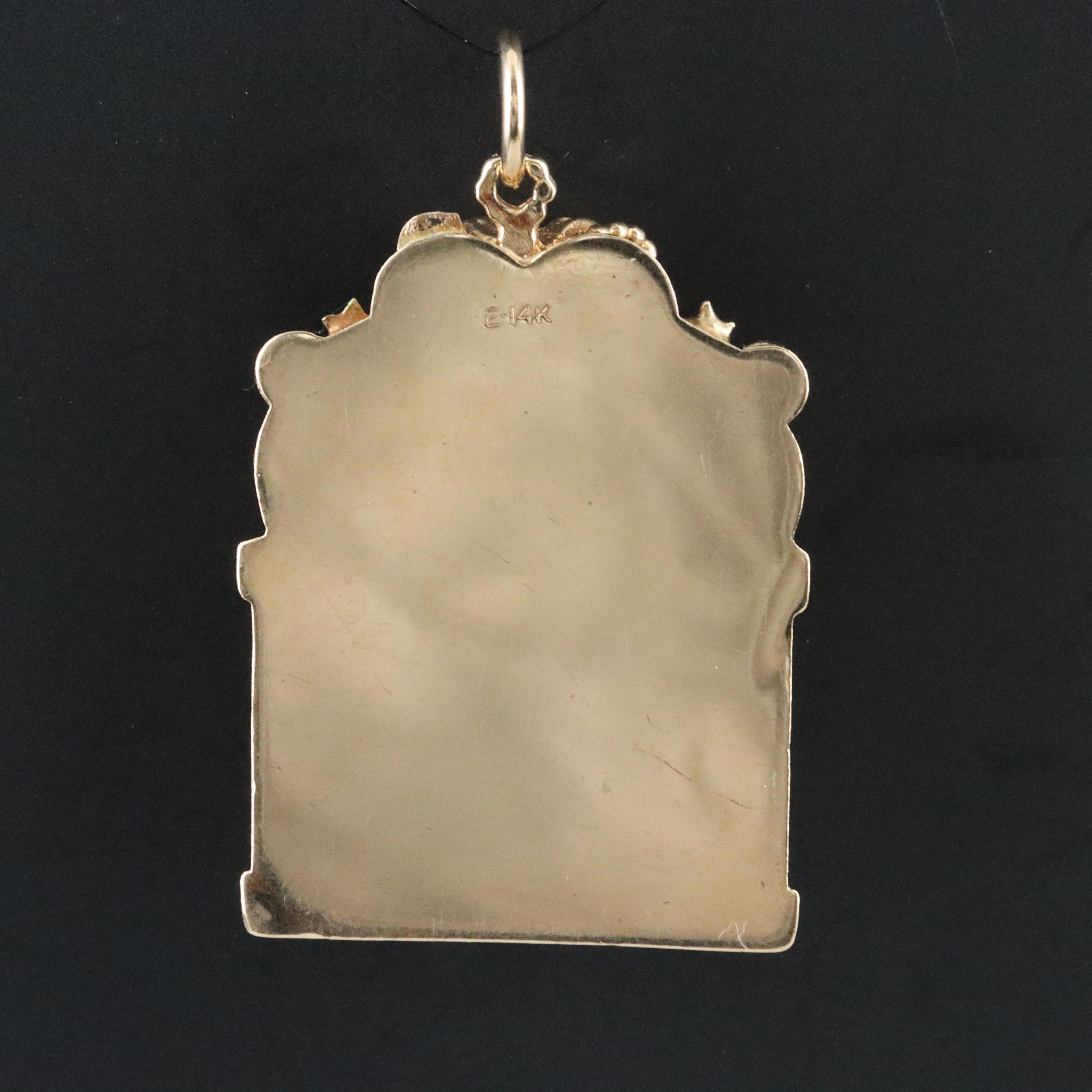 Vintage 14K Articulated Judaic Torah Ark Pendant