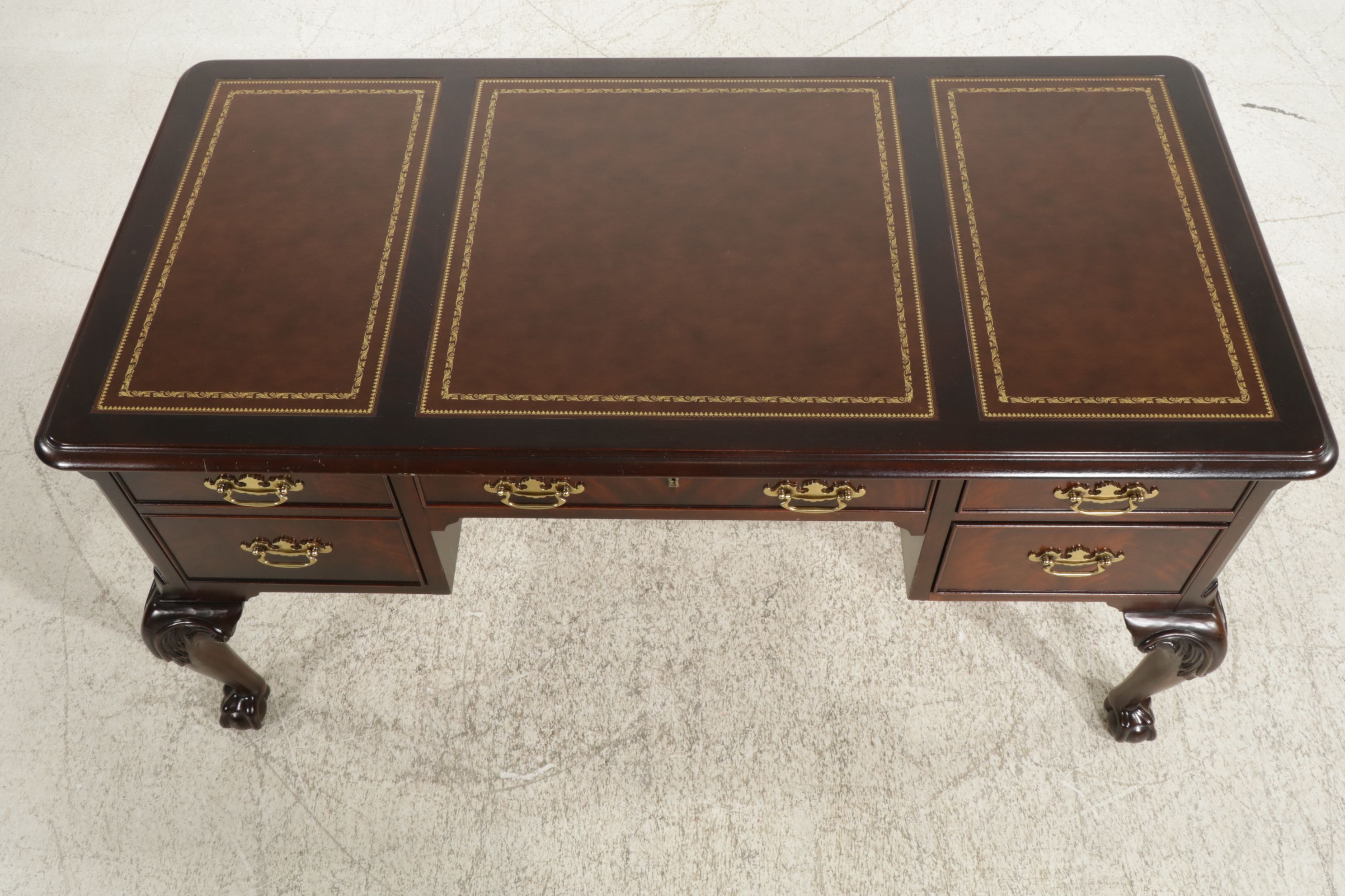 Hekman Chippendale Style Mahogany Desk and Chair