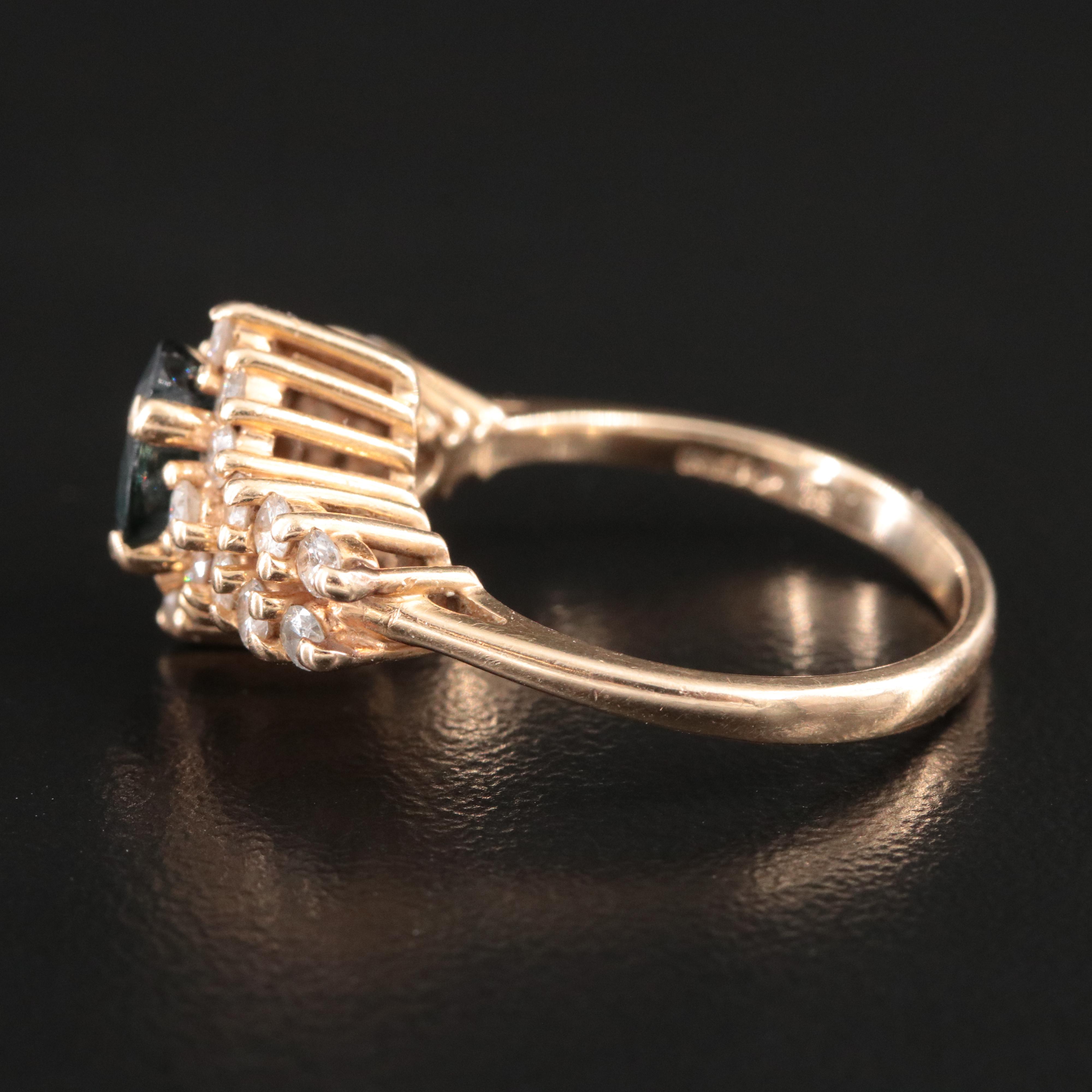 14K Sapphire and Diamond Ring