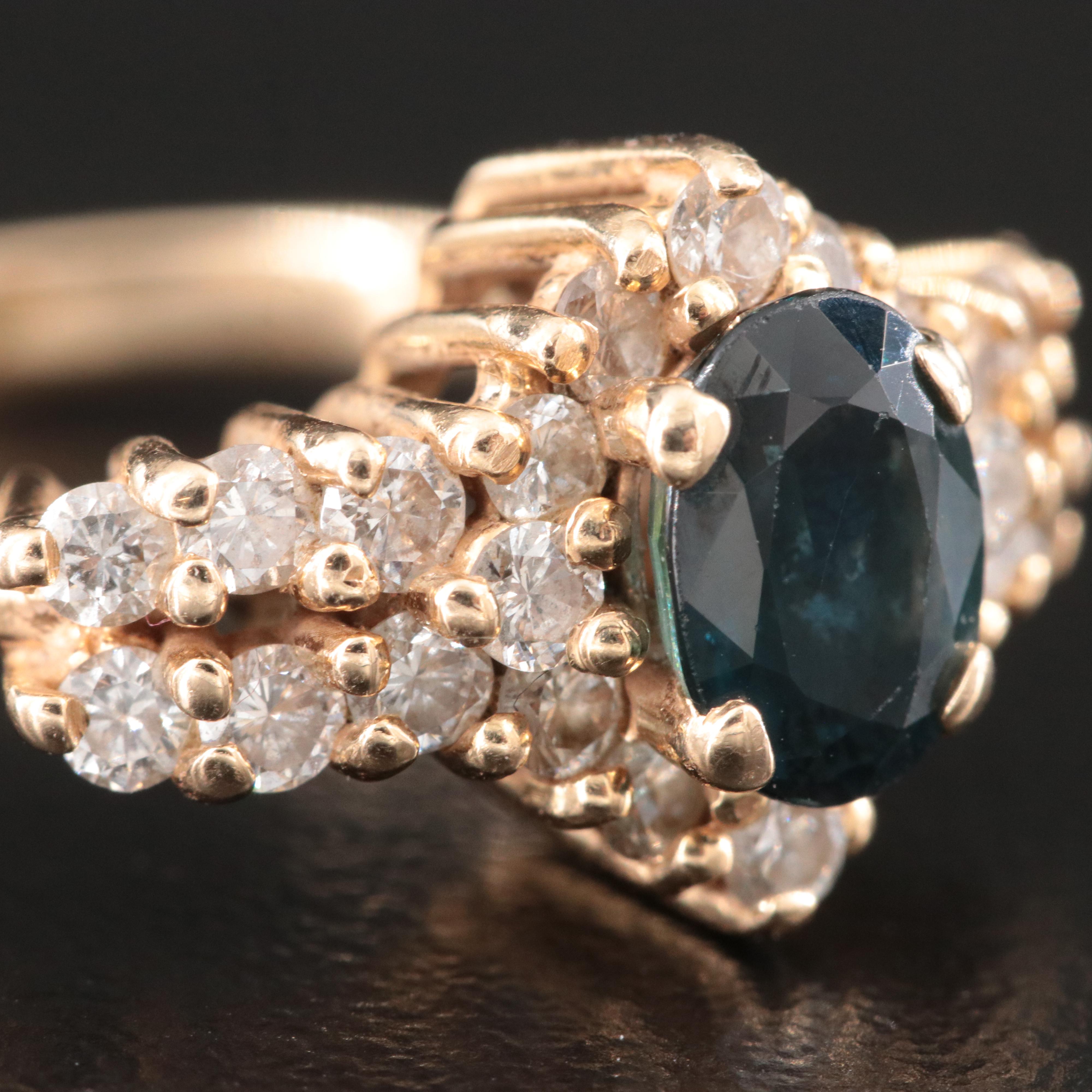 14K Sapphire and Diamond Ring