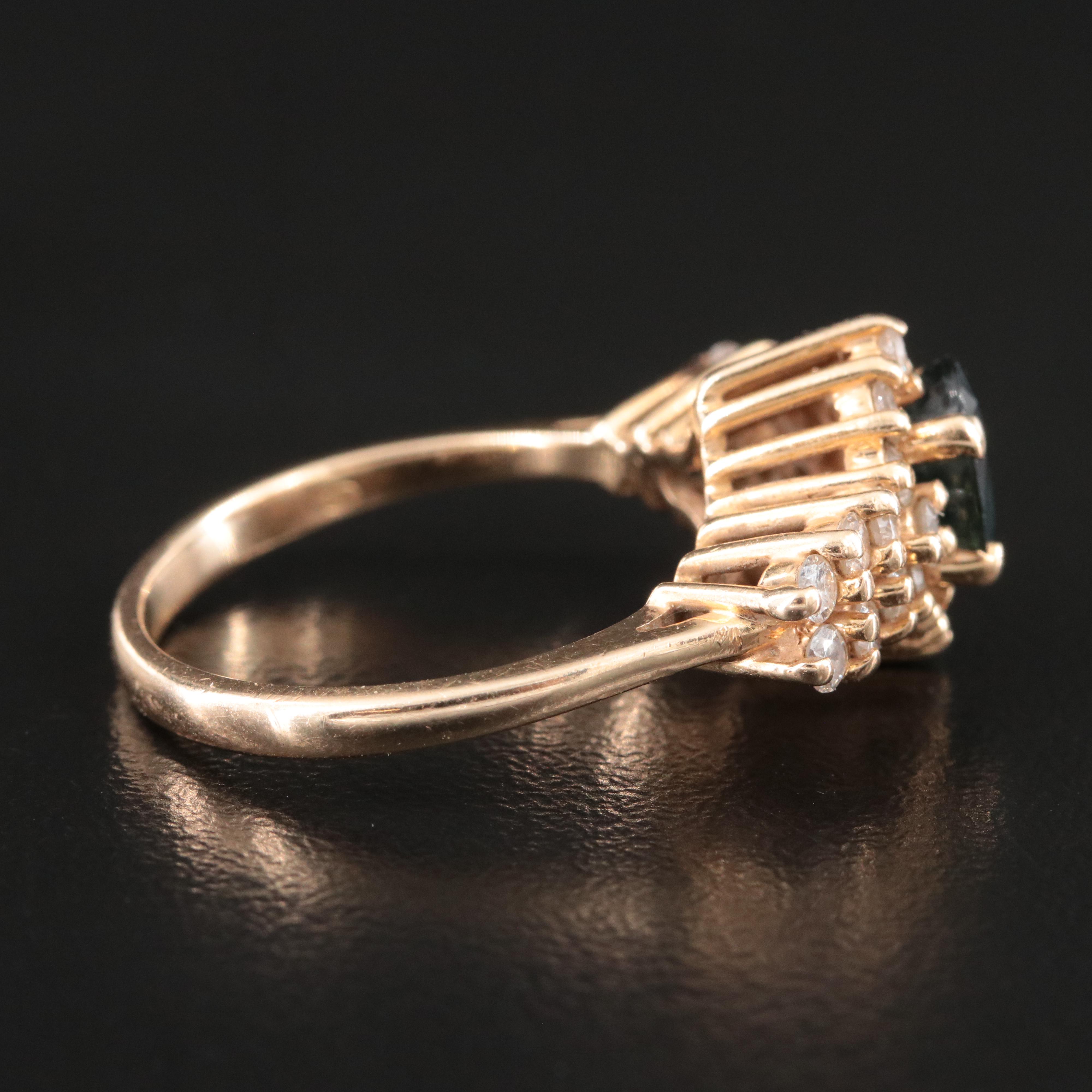 14K Sapphire and Diamond Ring