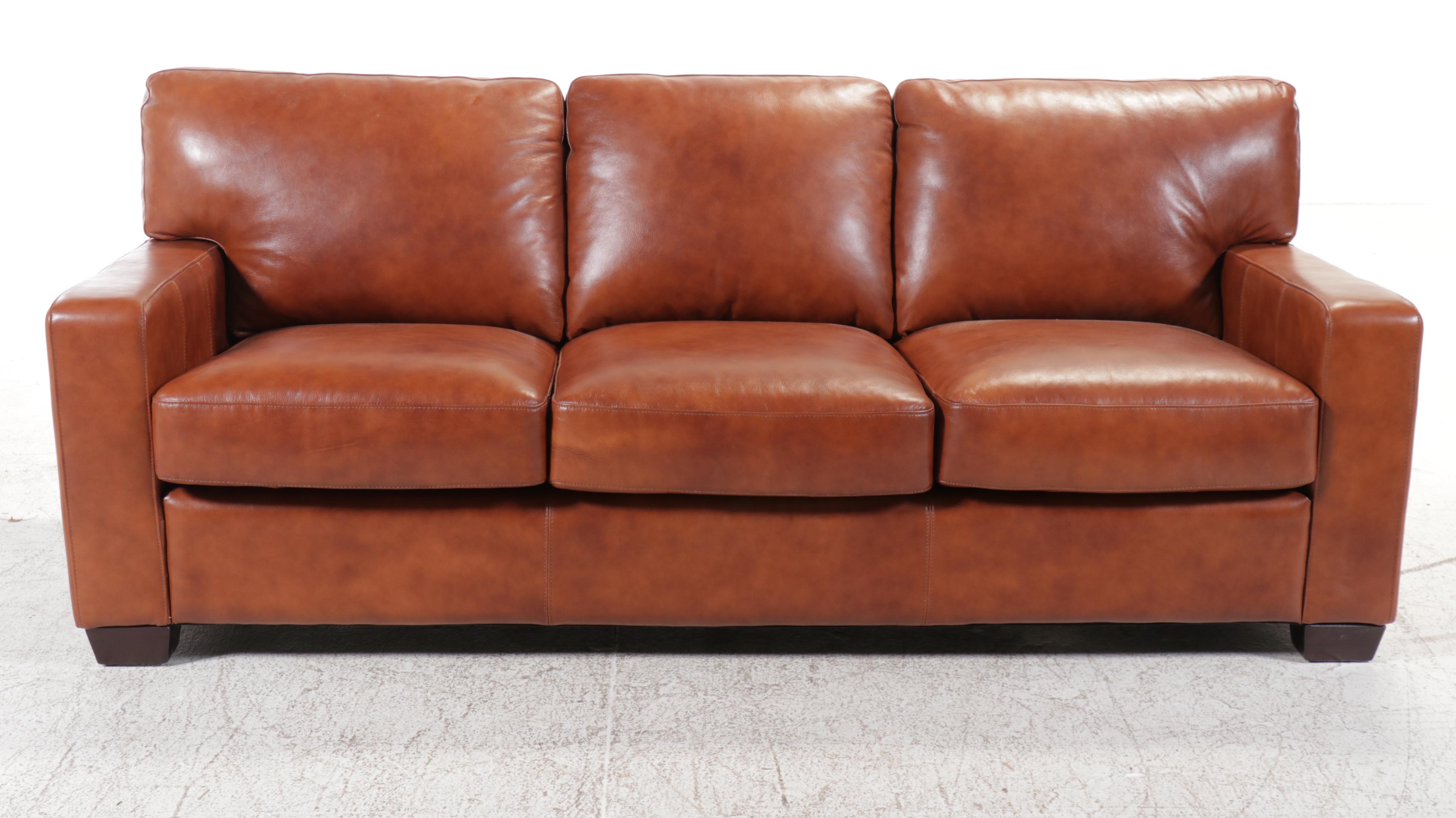 Sunton Enterprises Brown Leather Sofa