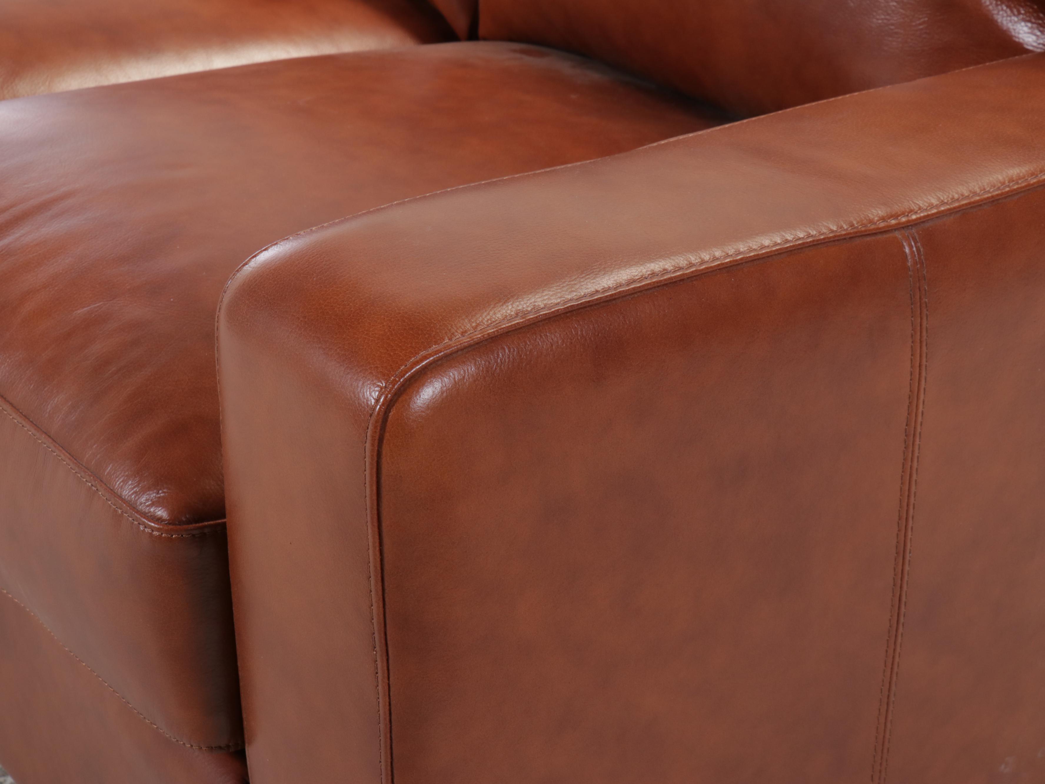 Sunton Enterprises Brown Leather Sofa