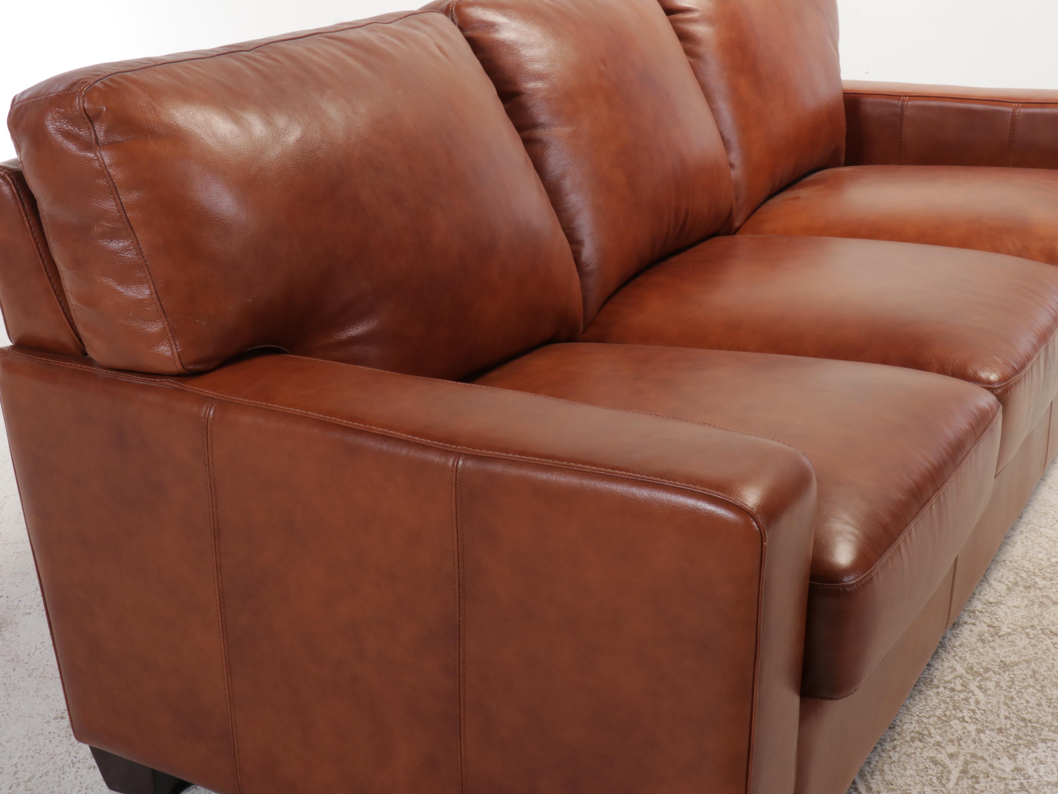 Sunton Enterprises Brown Leather Sofa