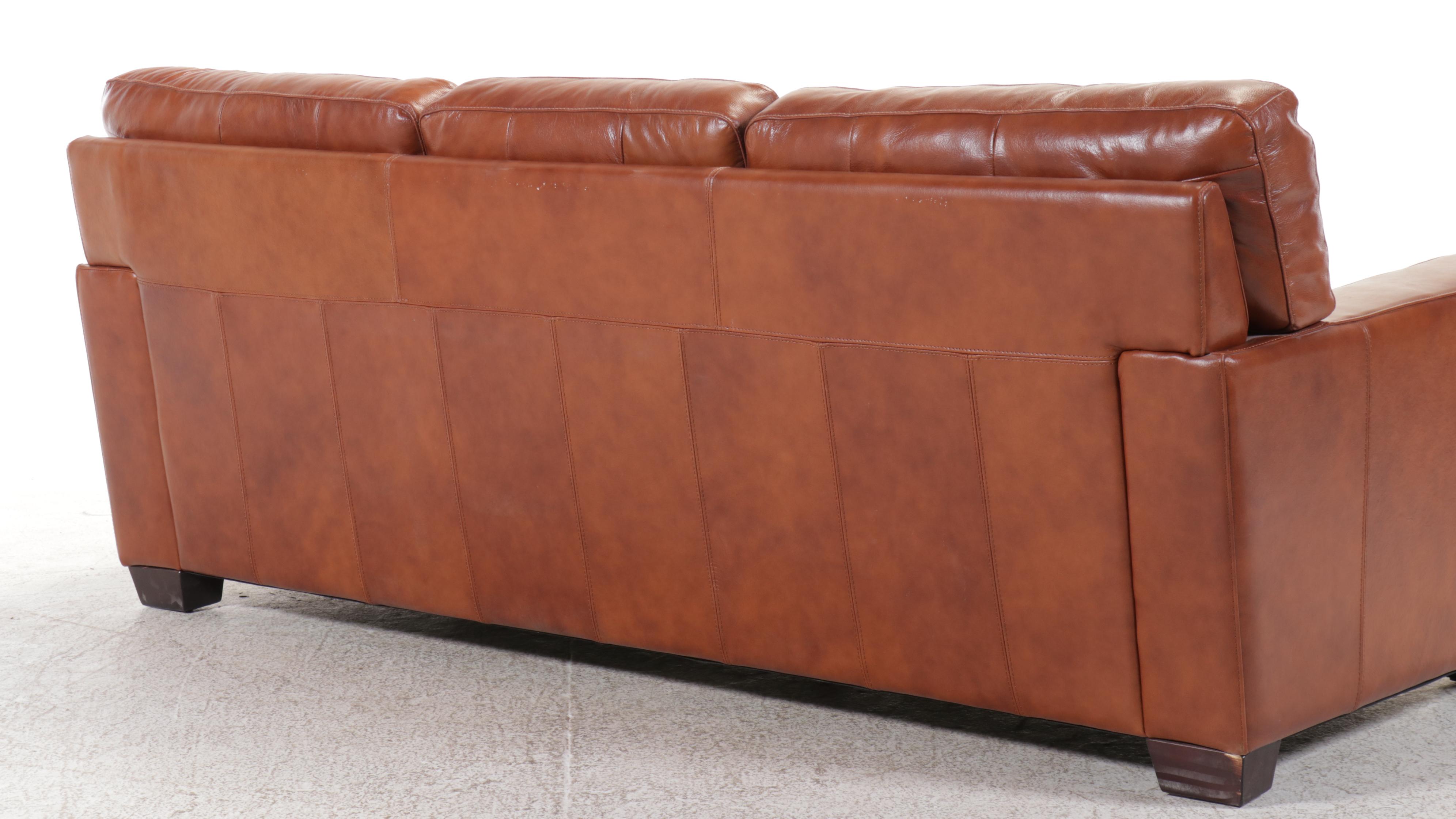 Sunton Enterprises Brown Leather Sofa