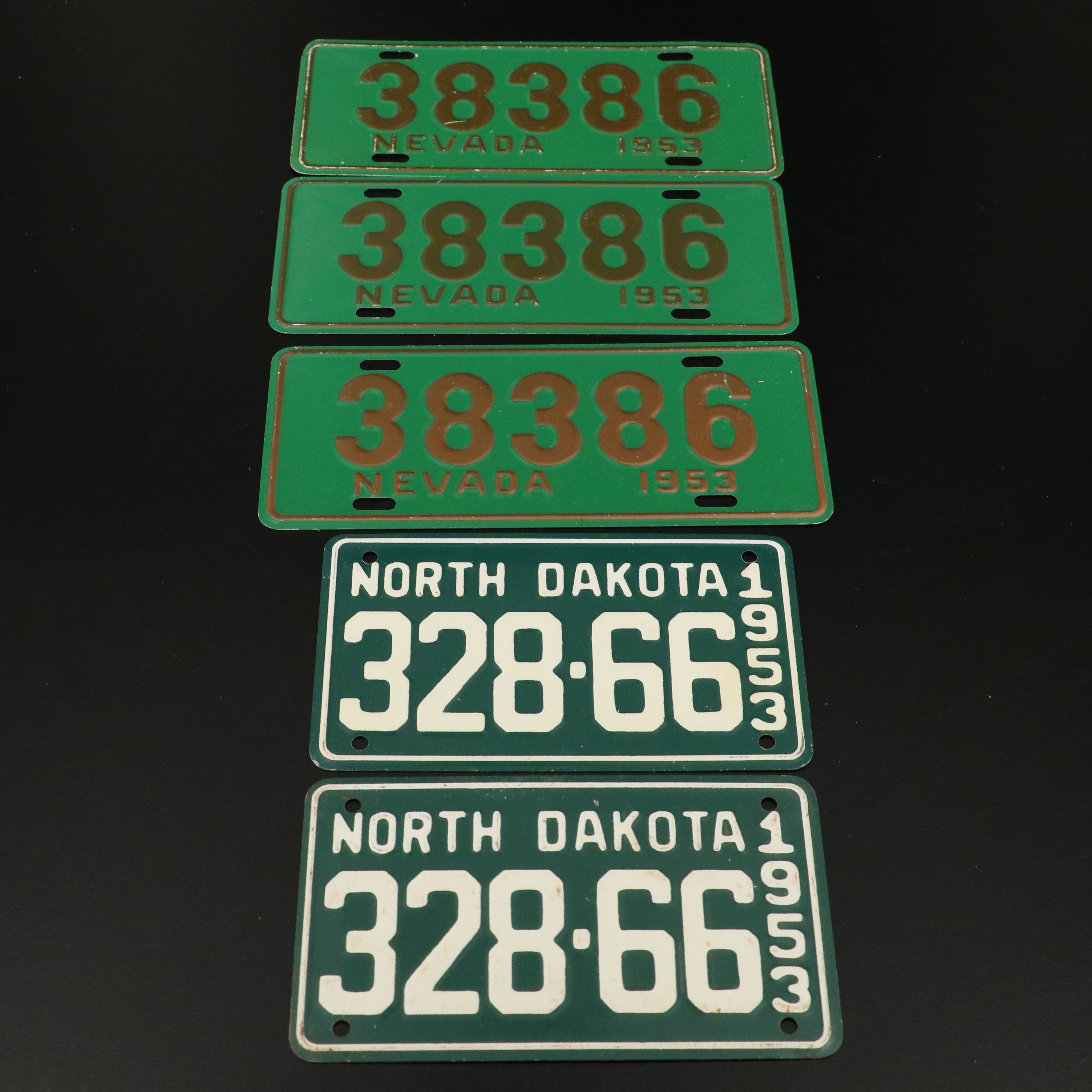 1953 Wheaties Premium Metal License Plates Featuring Cuba, Kentucky, and More