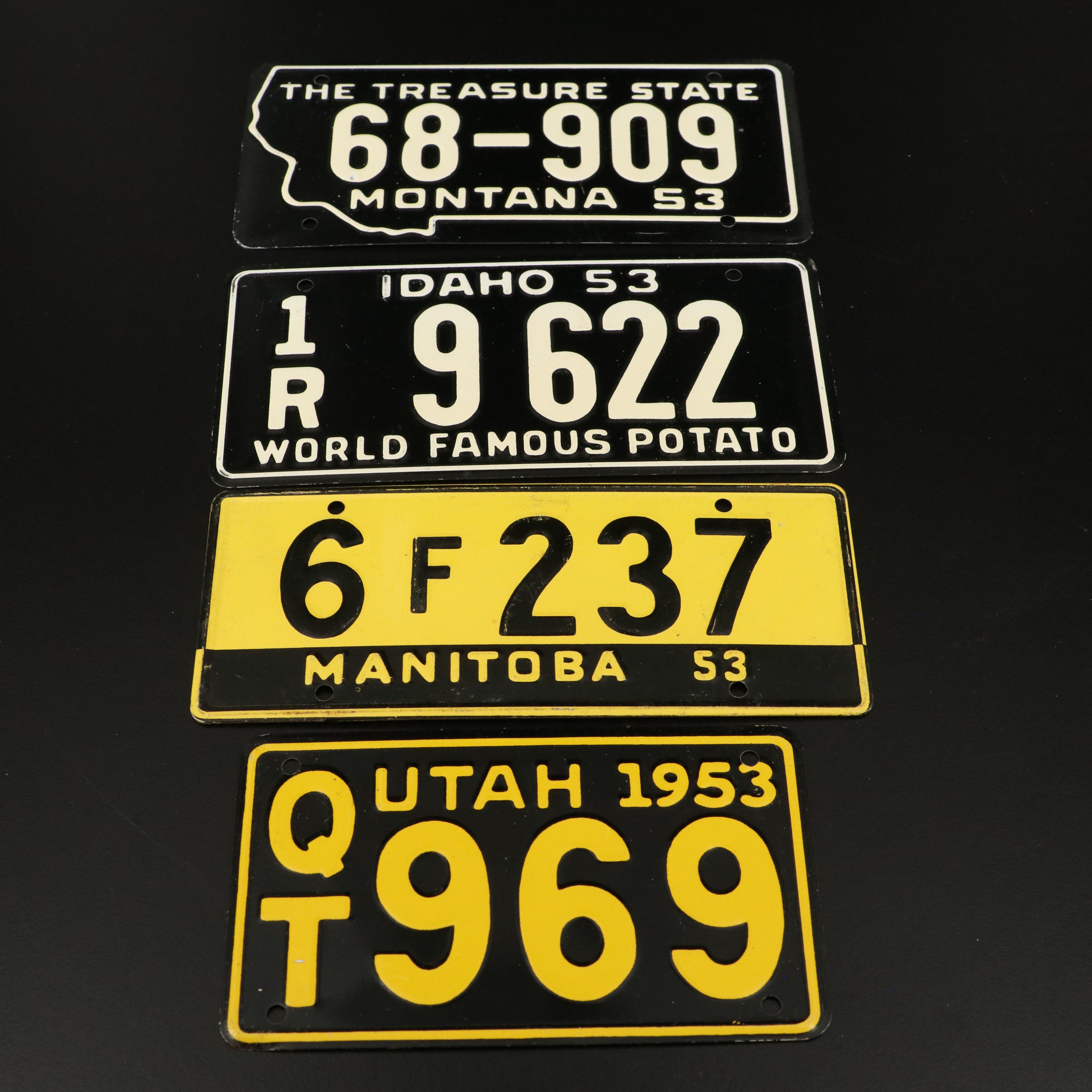 1953 Wheaties Premium Metal License Plates Featuring Cuba, Kentucky, and More