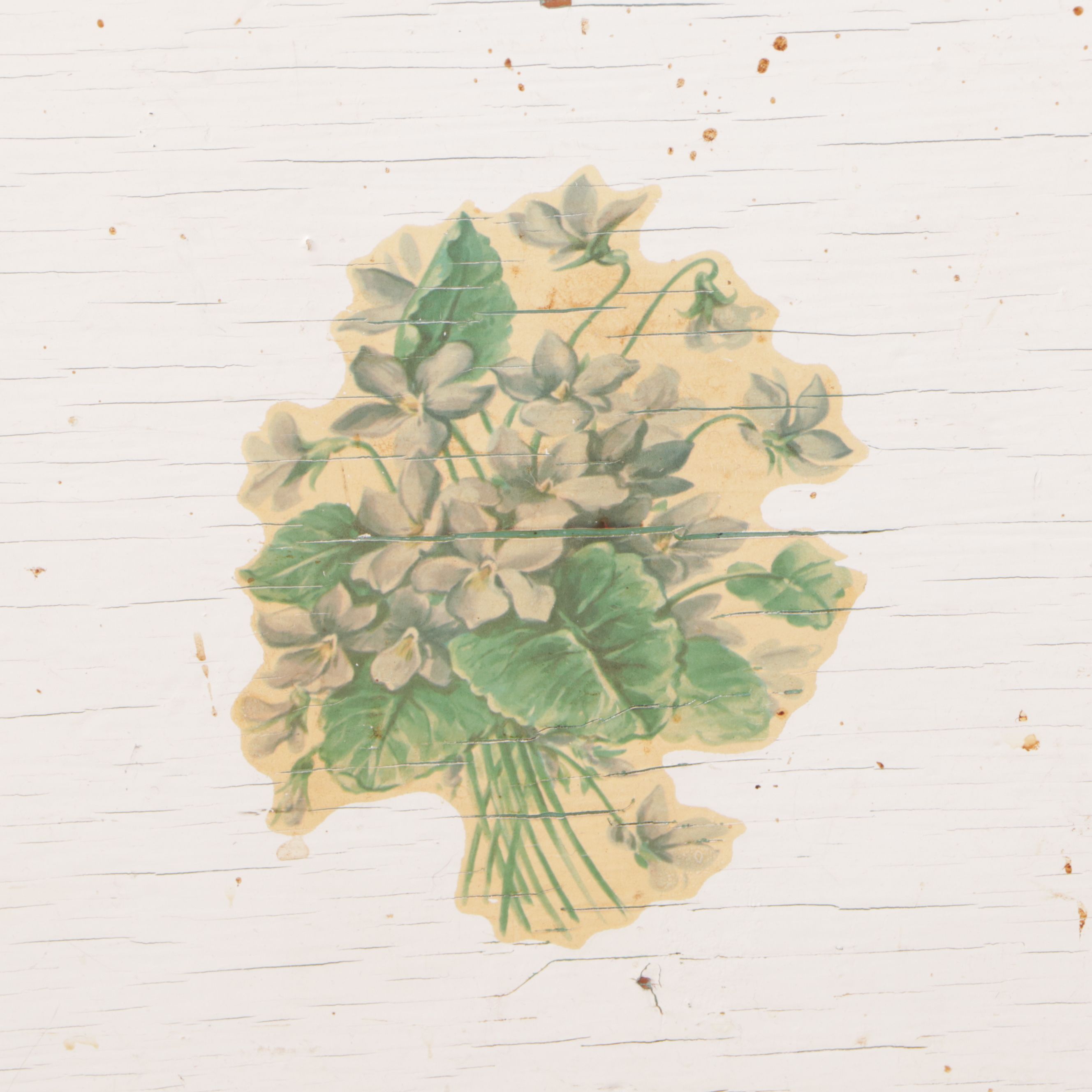 Traditional Style Painted Children's Hooser Cabinet with Floral Decals