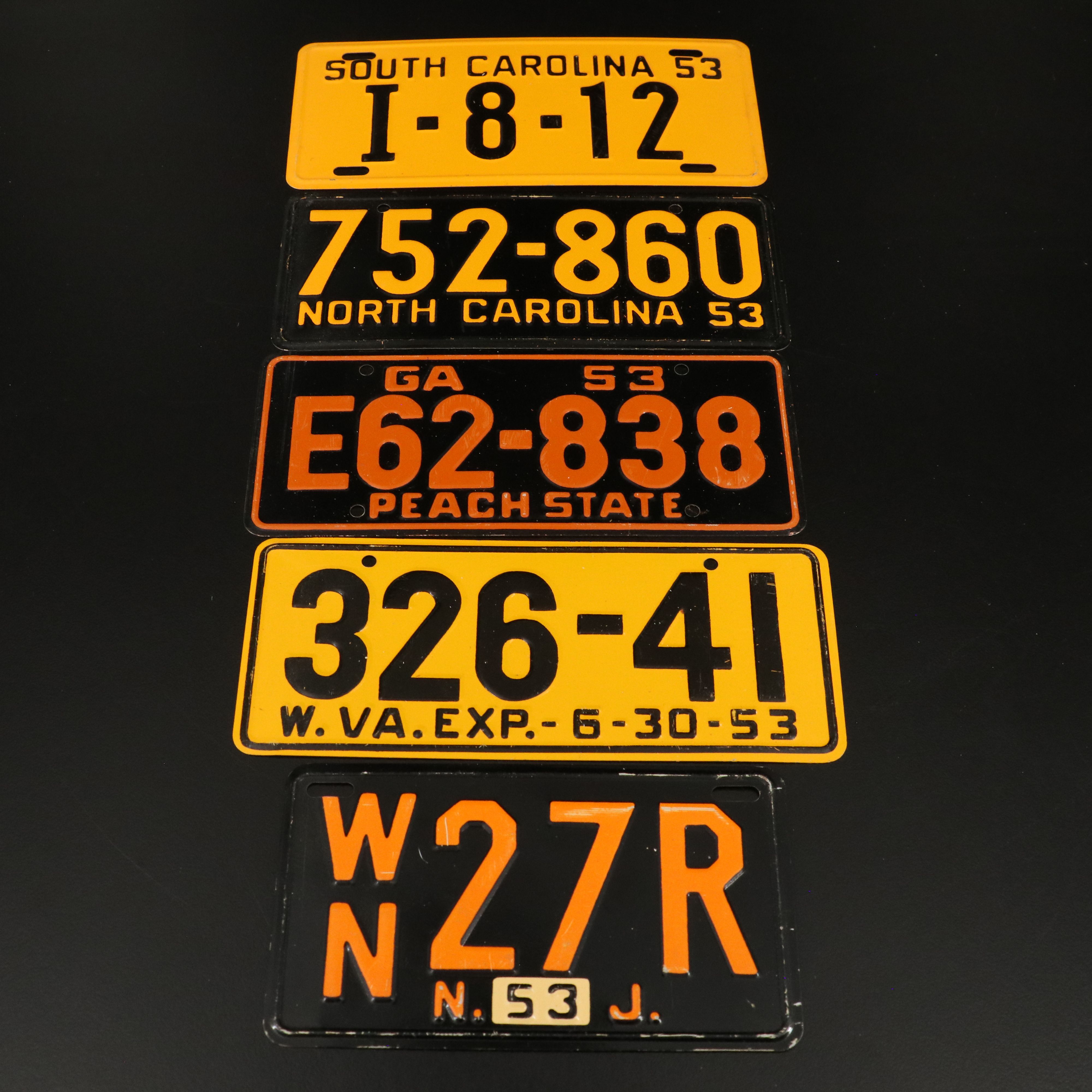 1953 Wheaties Premium Metal License Plates Featuring Cuba, Kentucky, and More