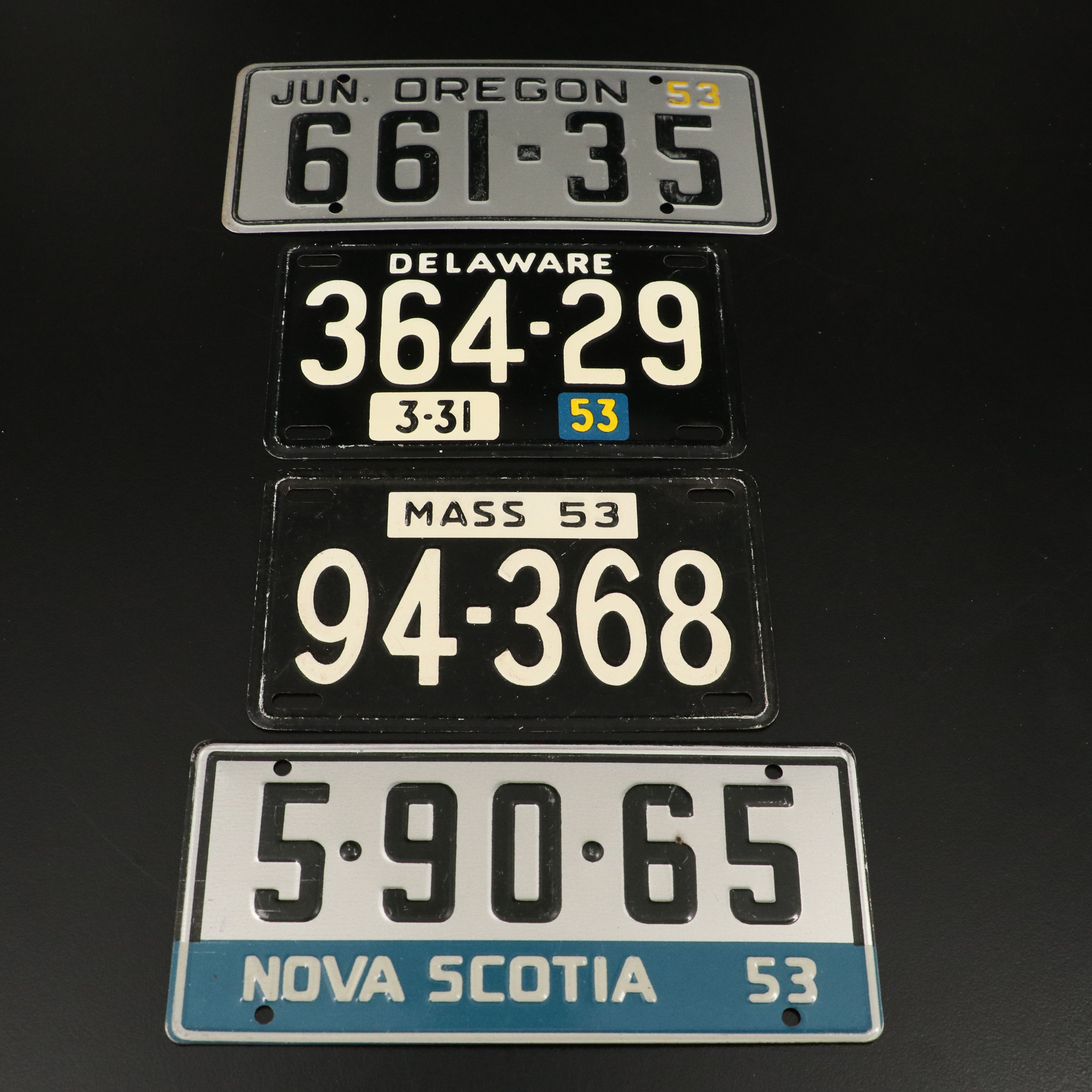 1953 Wheaties Premium Metal License Plates Featuring Cuba, Kentucky, and More