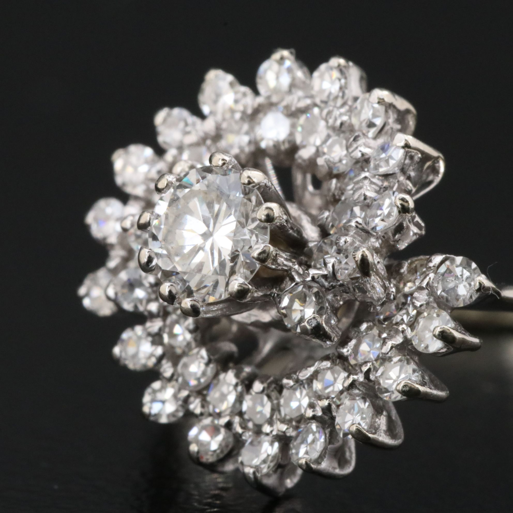 14K 1.16 CTW Diamond Spiral Ring