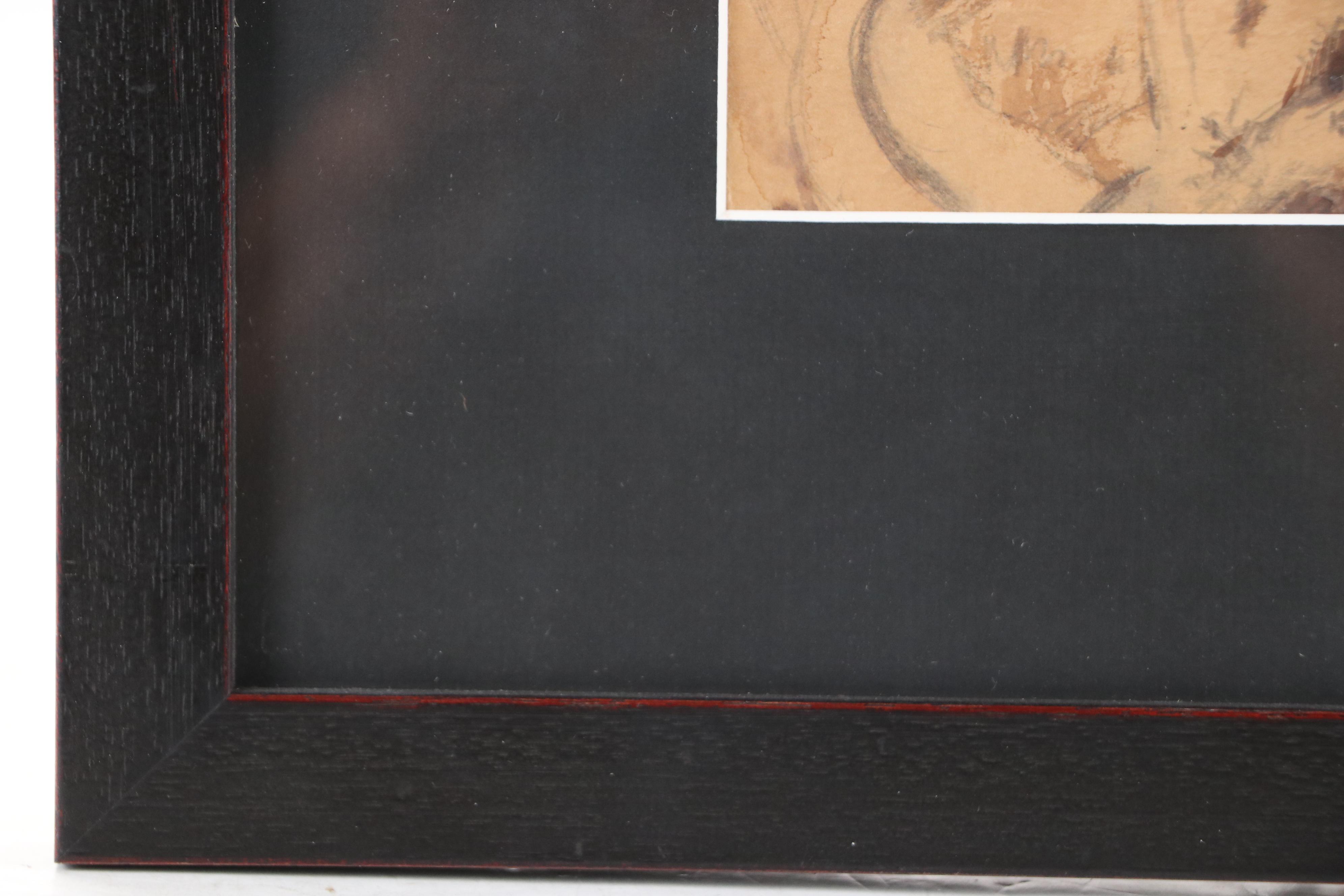 Shevaun Gouache Painting of Two Native American Children, 1944