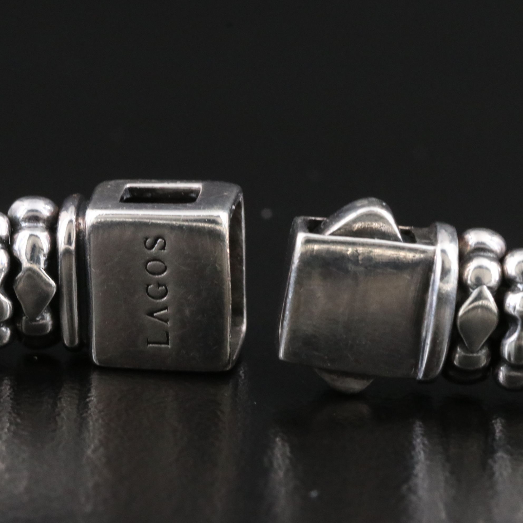 Lagos Signature Caviar Sterling Station Bracelet