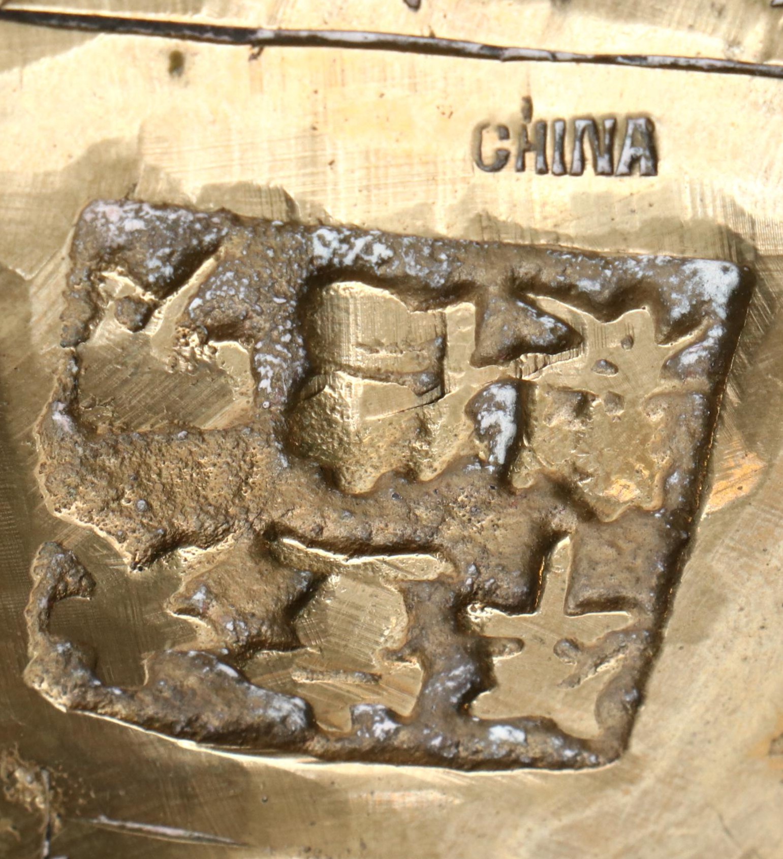 Brass Finish Budai, Tara and Chinese Miniature Incense Brazier