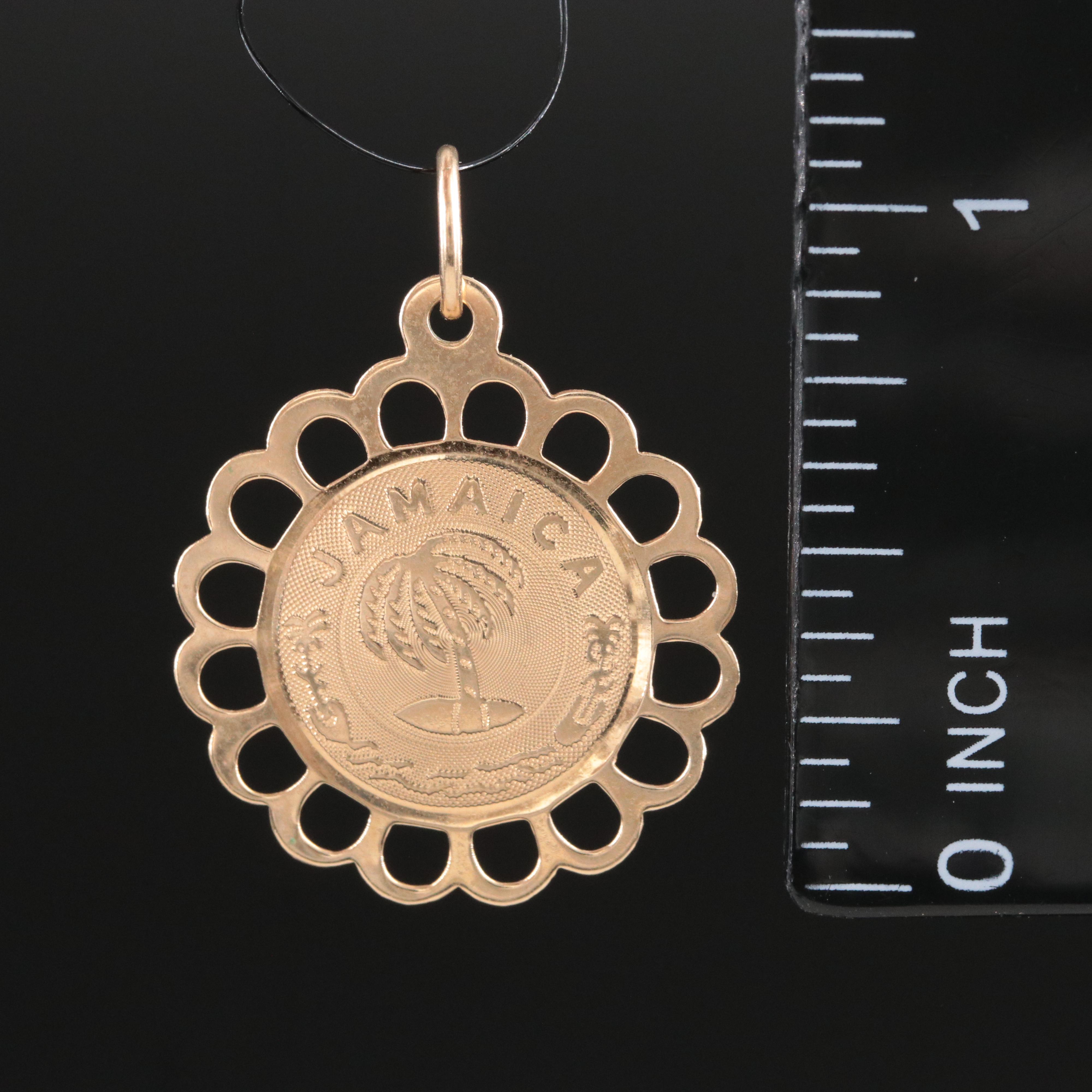 14K Jamaican Souvenir Pendant