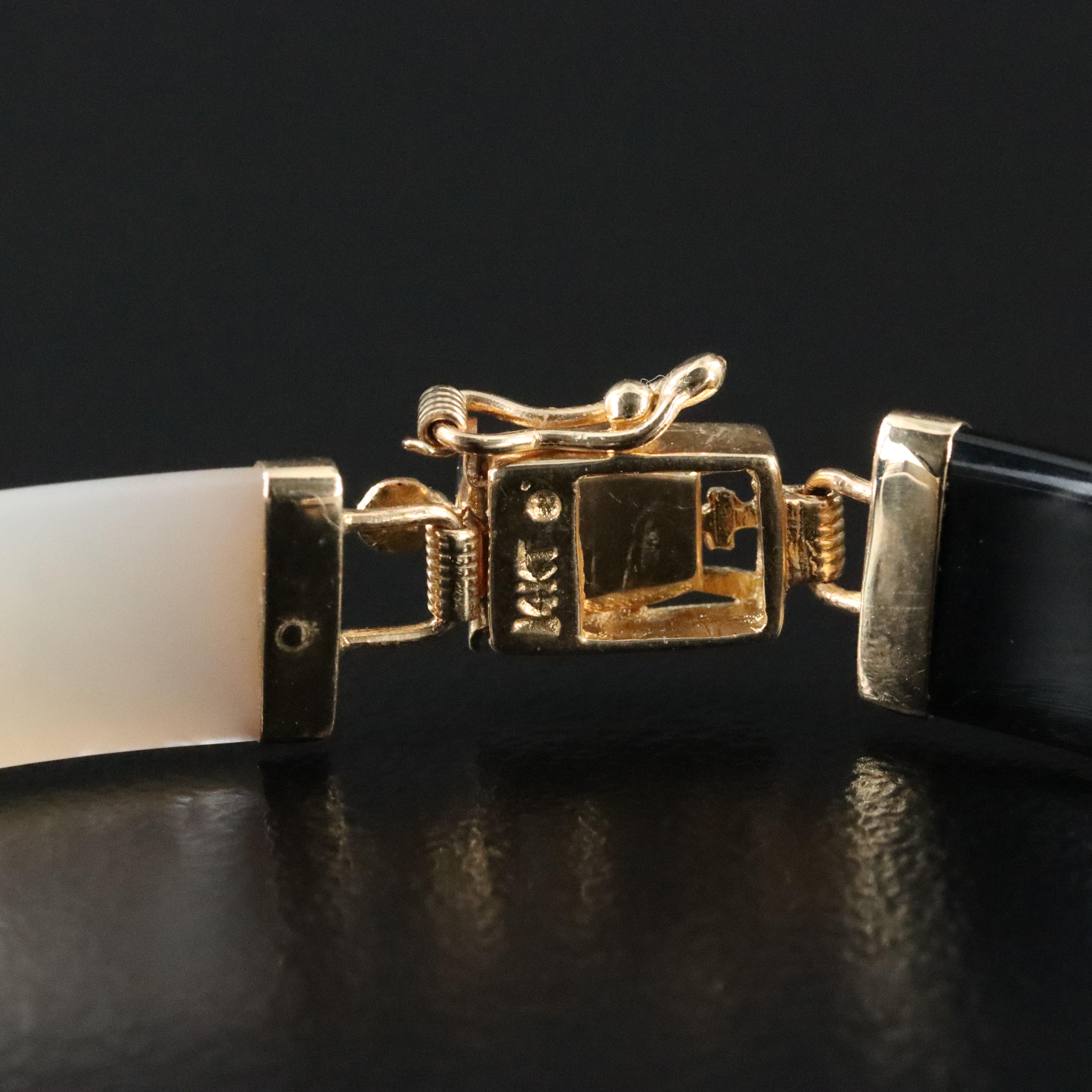 14K Black Onyx and Mother of Pearl Bracelet