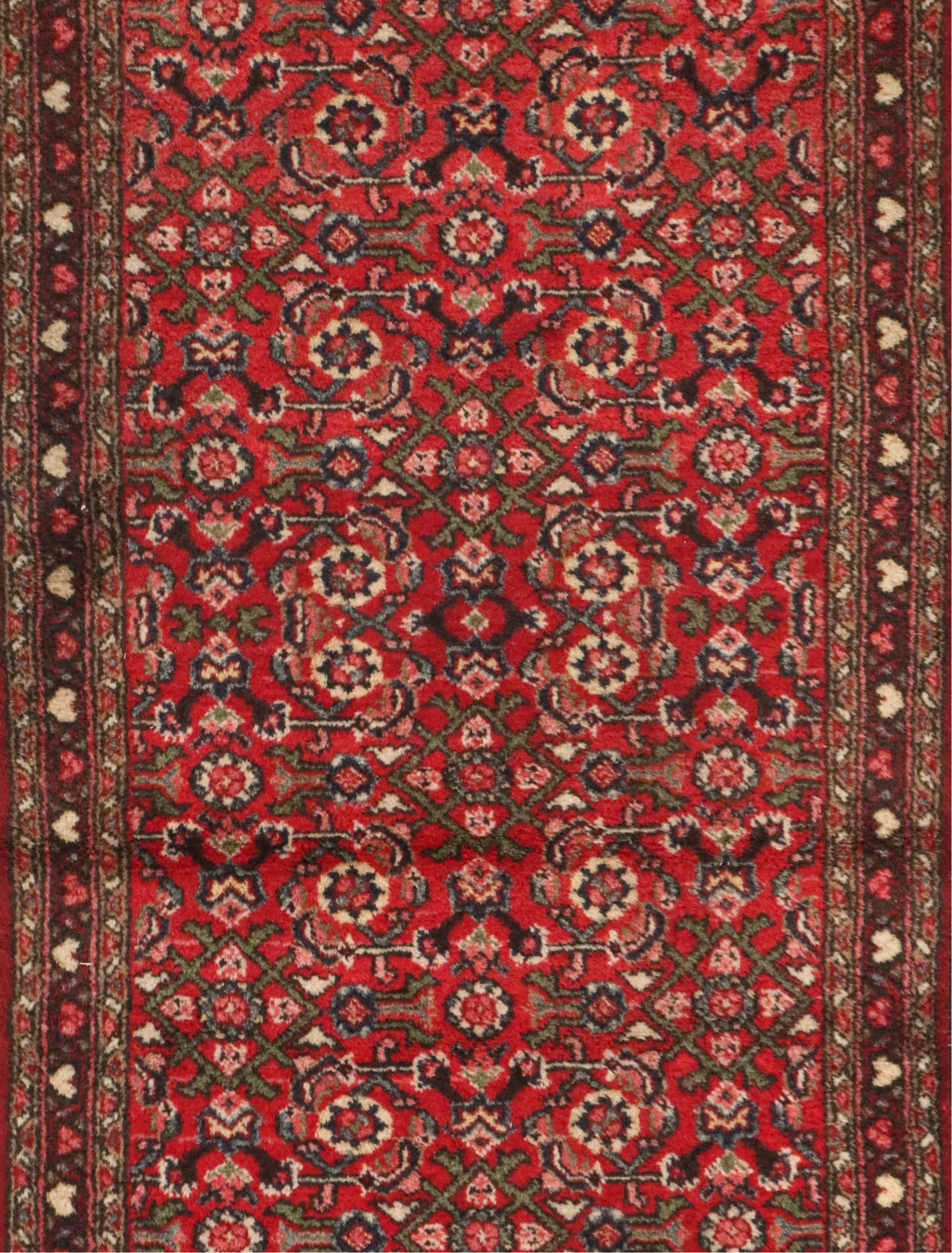 2'9 x 6'8 Hand-Knotted Persian Veramin Style Hamadan Accent Rug
