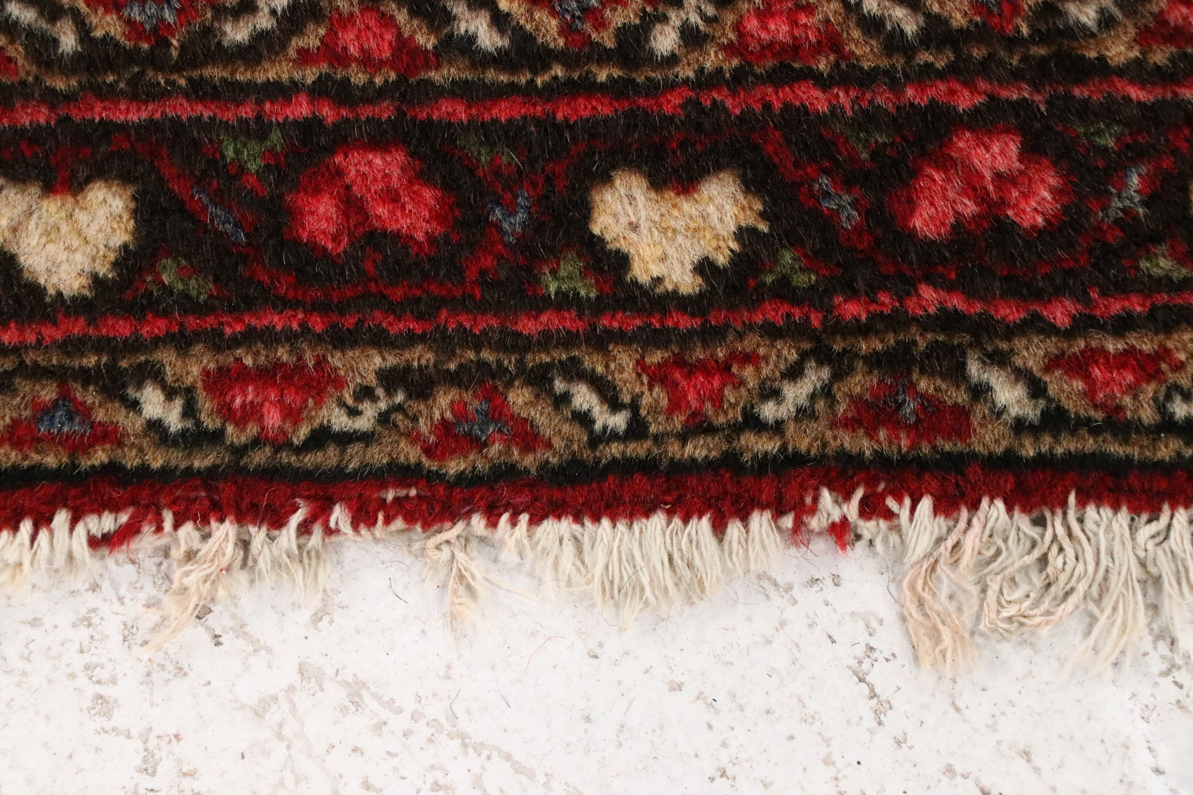 2'9 x 6'8 Hand-Knotted Persian Veramin Style Hamadan Accent Rug