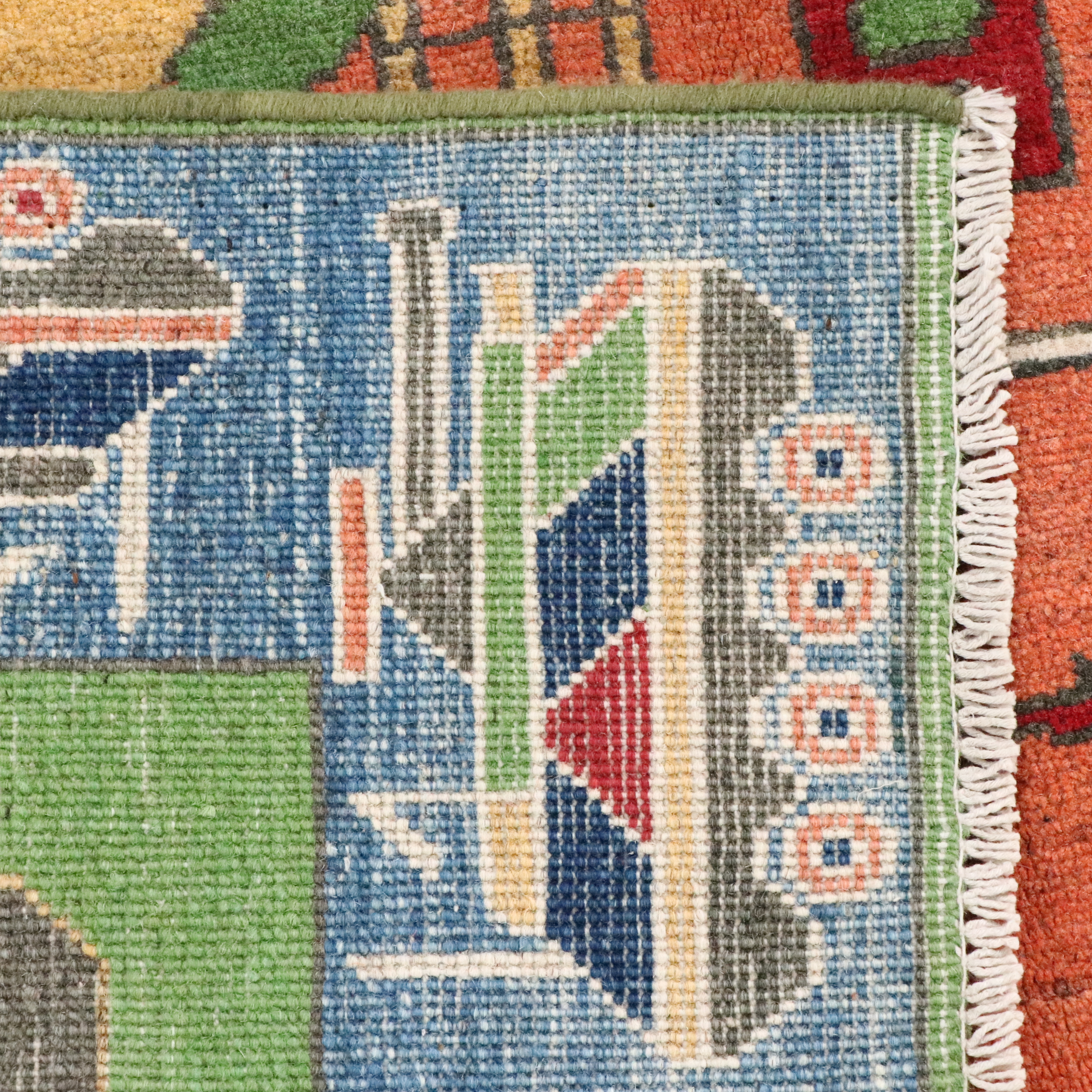 5'2 x 7'1 Hand-Knotted Afghan Pictorial War Area Rug