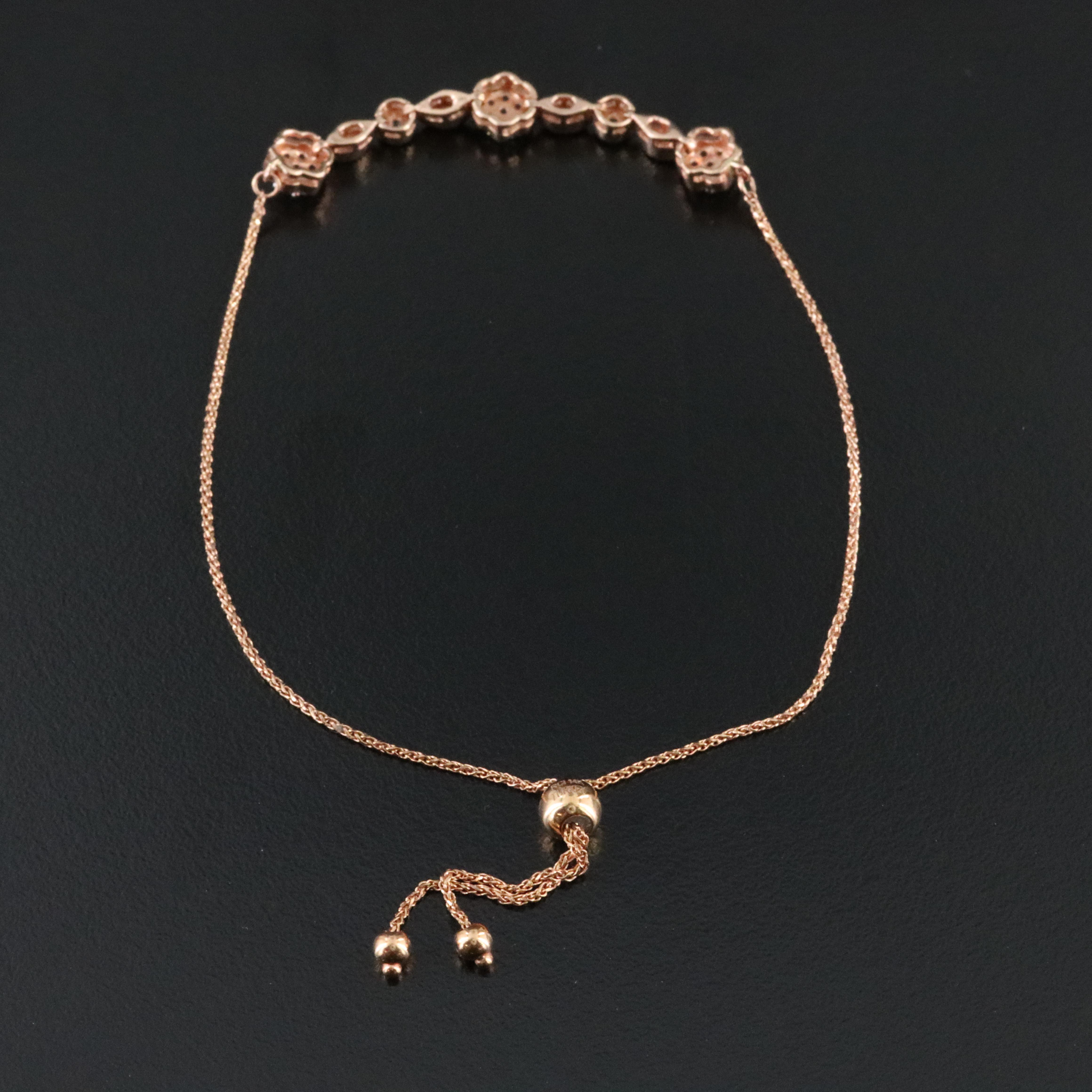 14K Rose Gold 0.32 CTW Diamond Bolo Bracelet