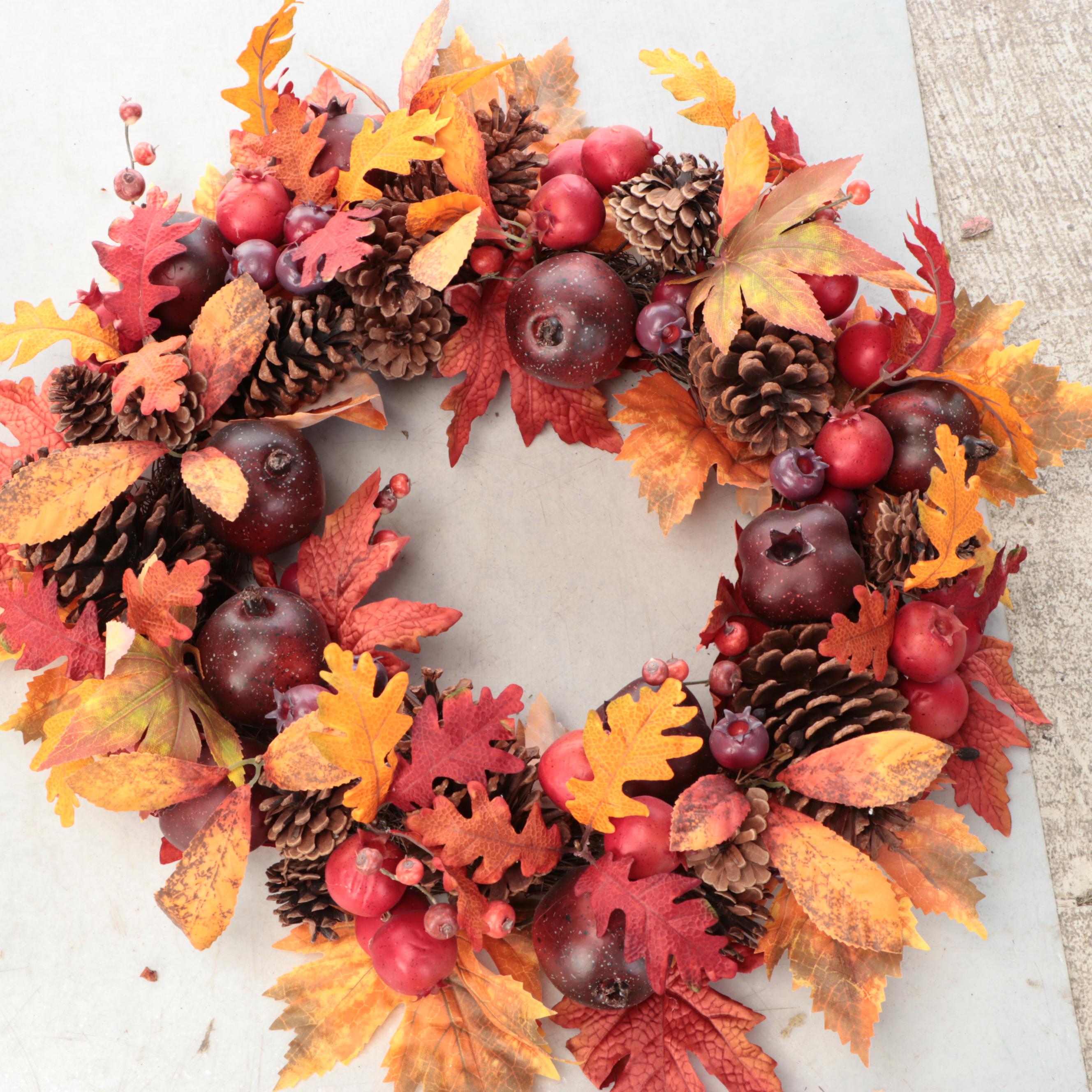 Fall and Thanksgiving Seasonal Door Wreaths