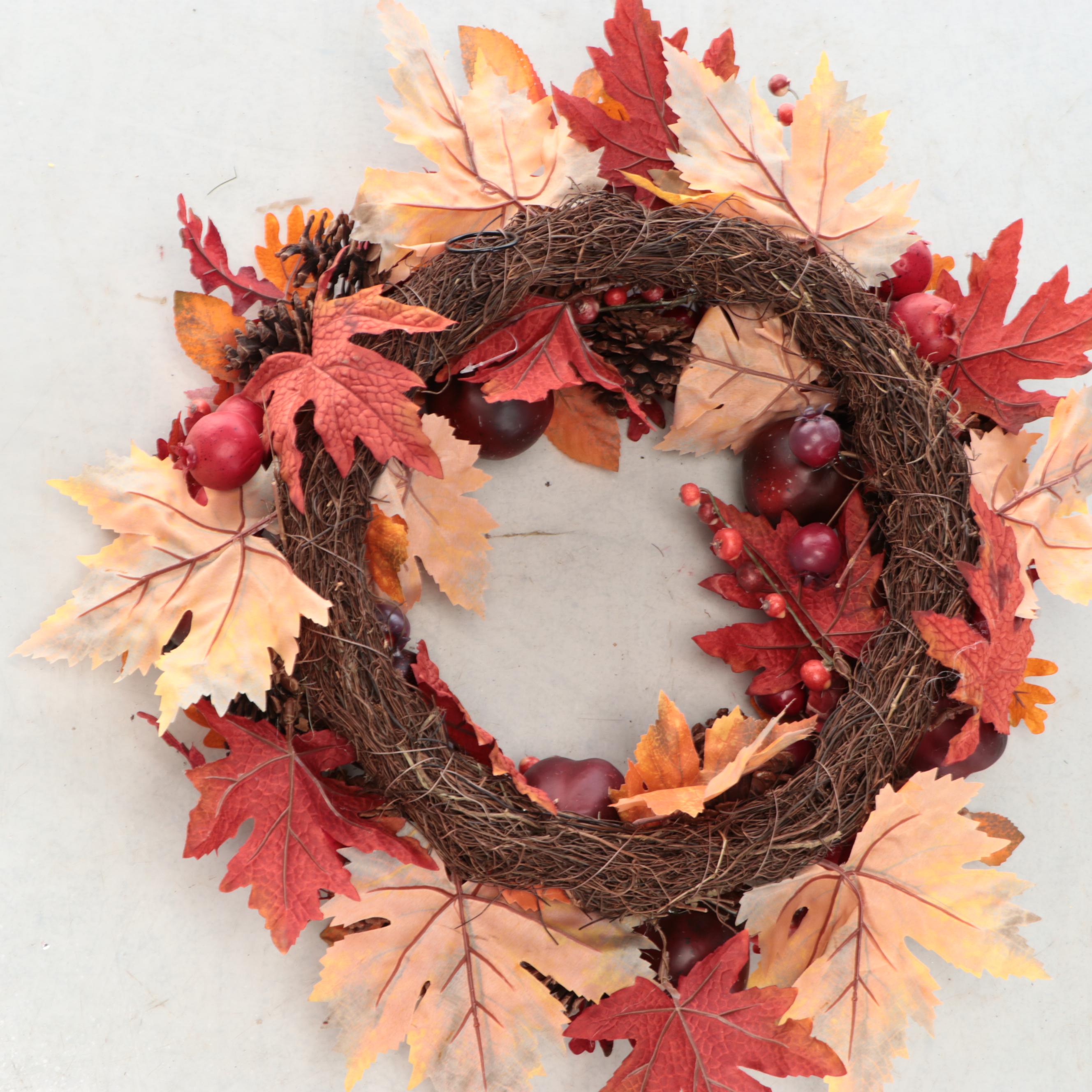 Fall and Thanksgiving Seasonal Door Wreaths