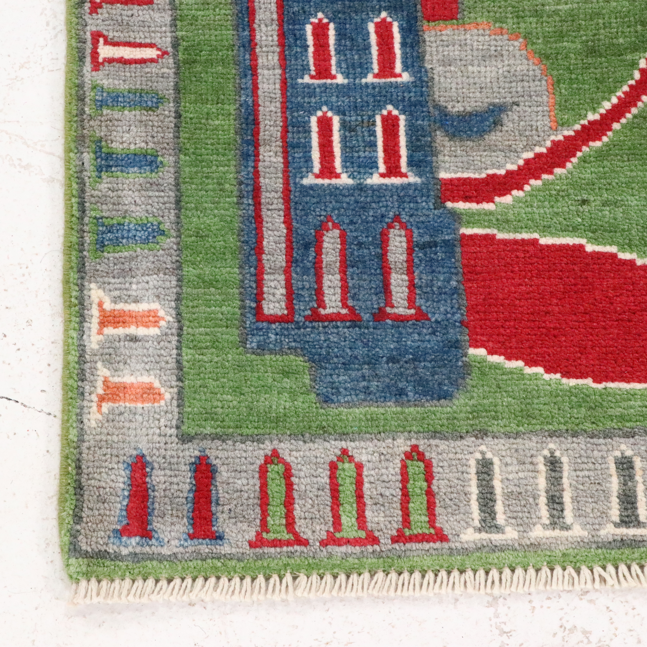 3'10 x 6' Hand-Knotted Afghan Pictorial War Rug