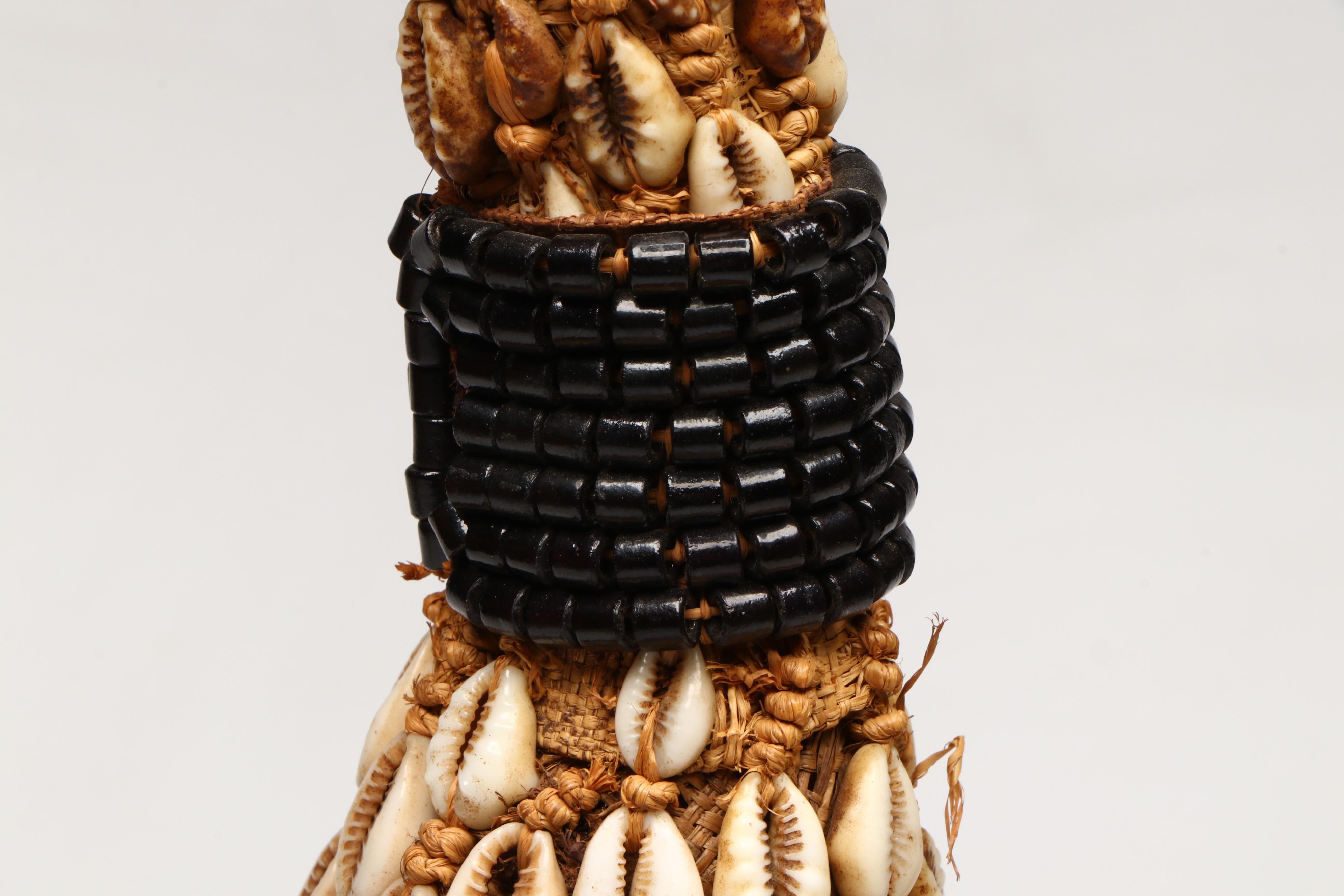 Congolese Northern Kuba Mukenga Raffia Funerary Helmet Mask